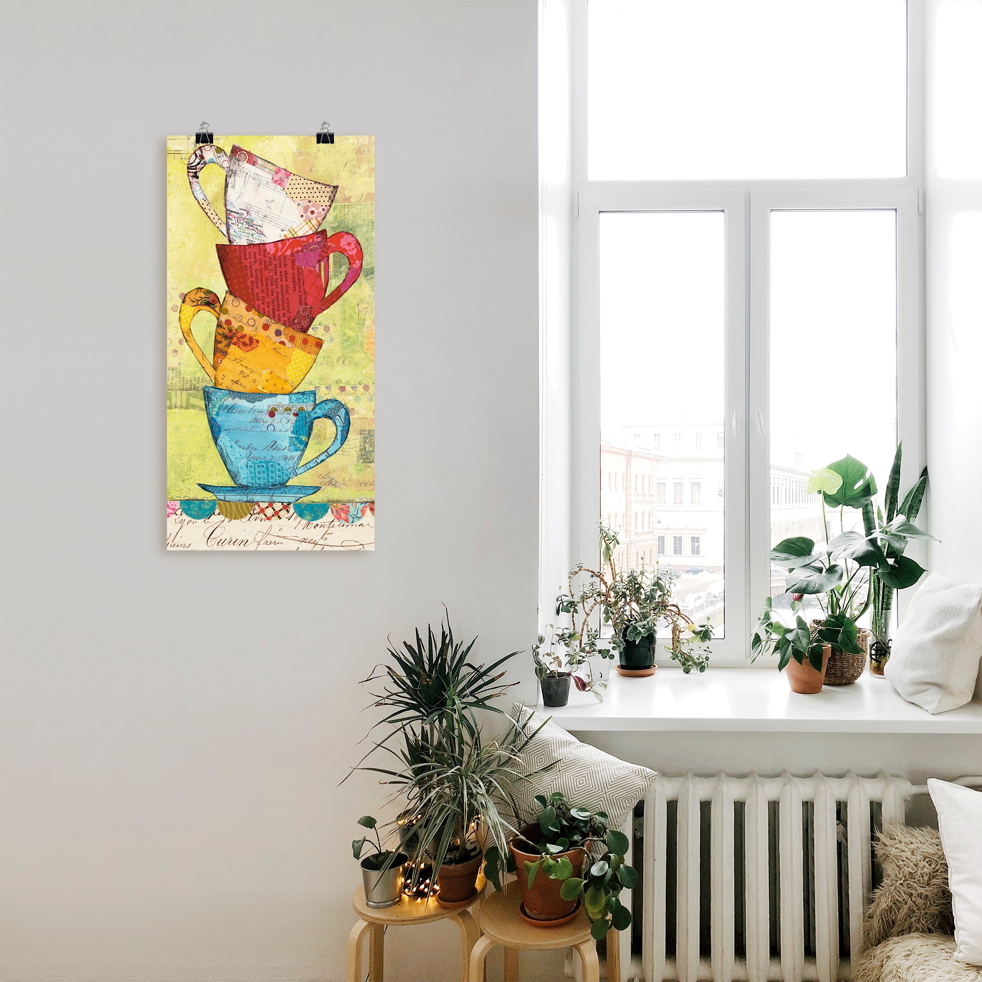 Artland Wandbild »Komm zum Kaffee«, Geschirr & Besteck, (1 St.), als  Leinwandbild, Wandaufkleber oder Poster in versch. Grössen kaufen