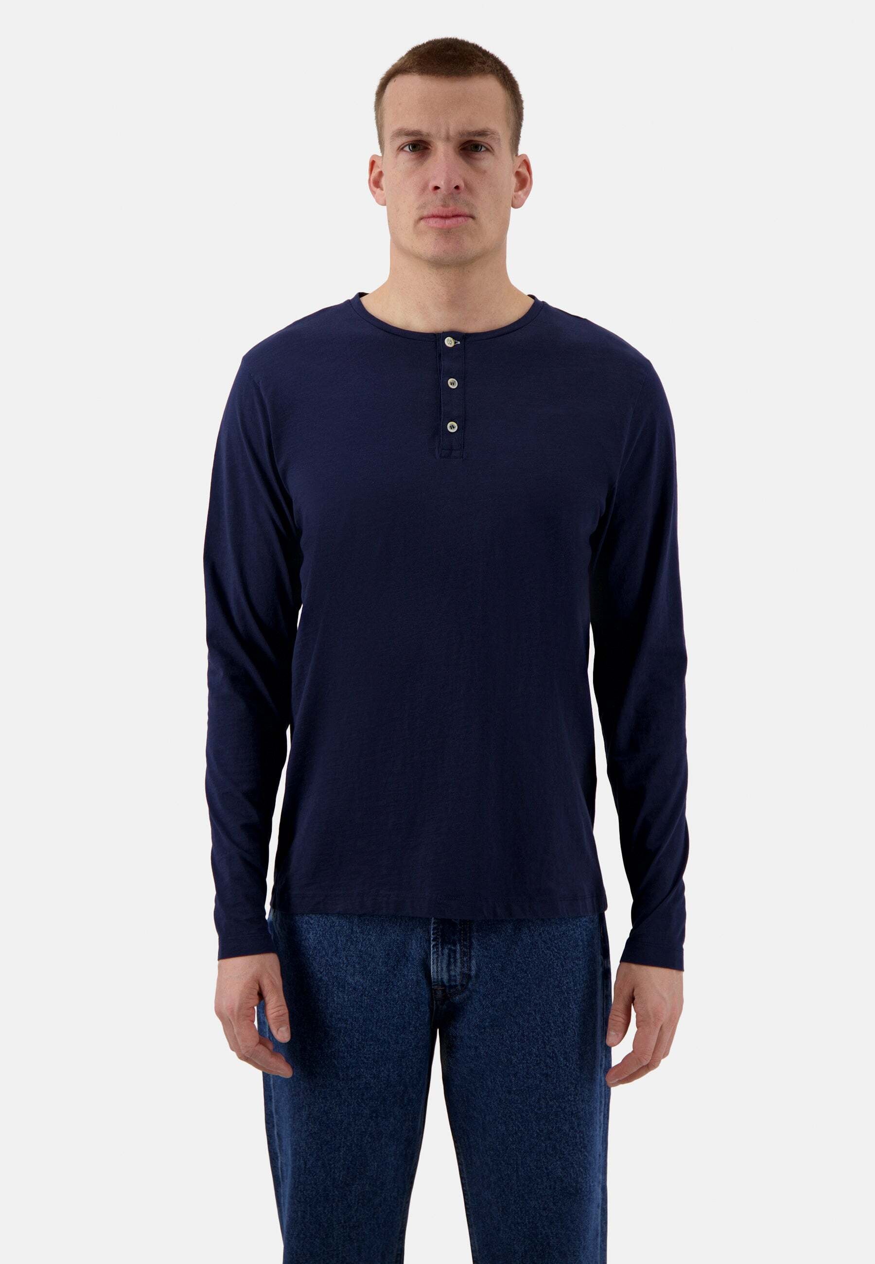 colours & sons Langarmshirt »colours & sons Langarmshirts Henley - Slub«