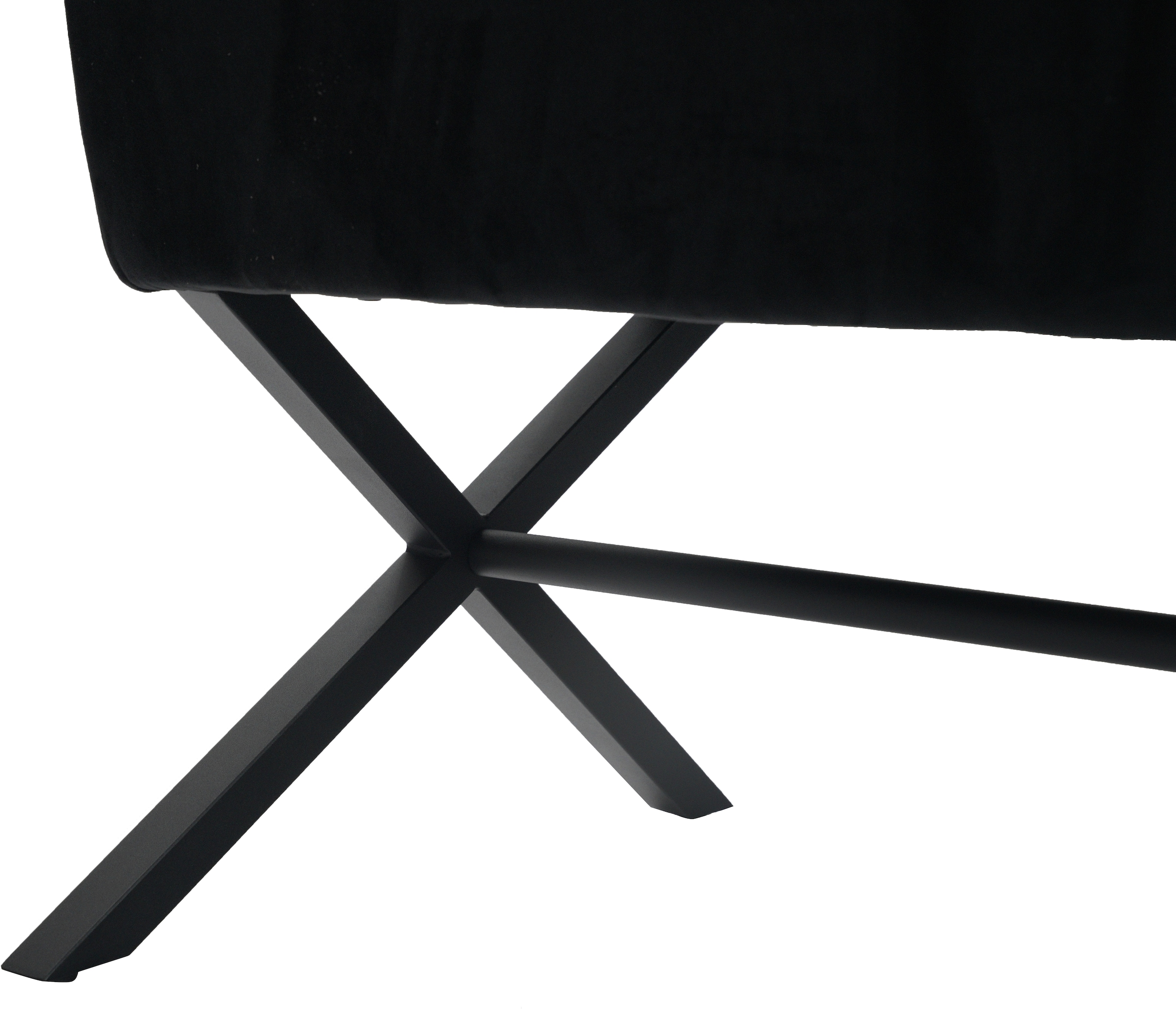 GOODproduct Polsterbank »Narzisse« Esszimmerbank, Bank, Sitzbank,  X-Gestell aus schwarzen Metall, pflegeleichter Samtvelours, 140 cm