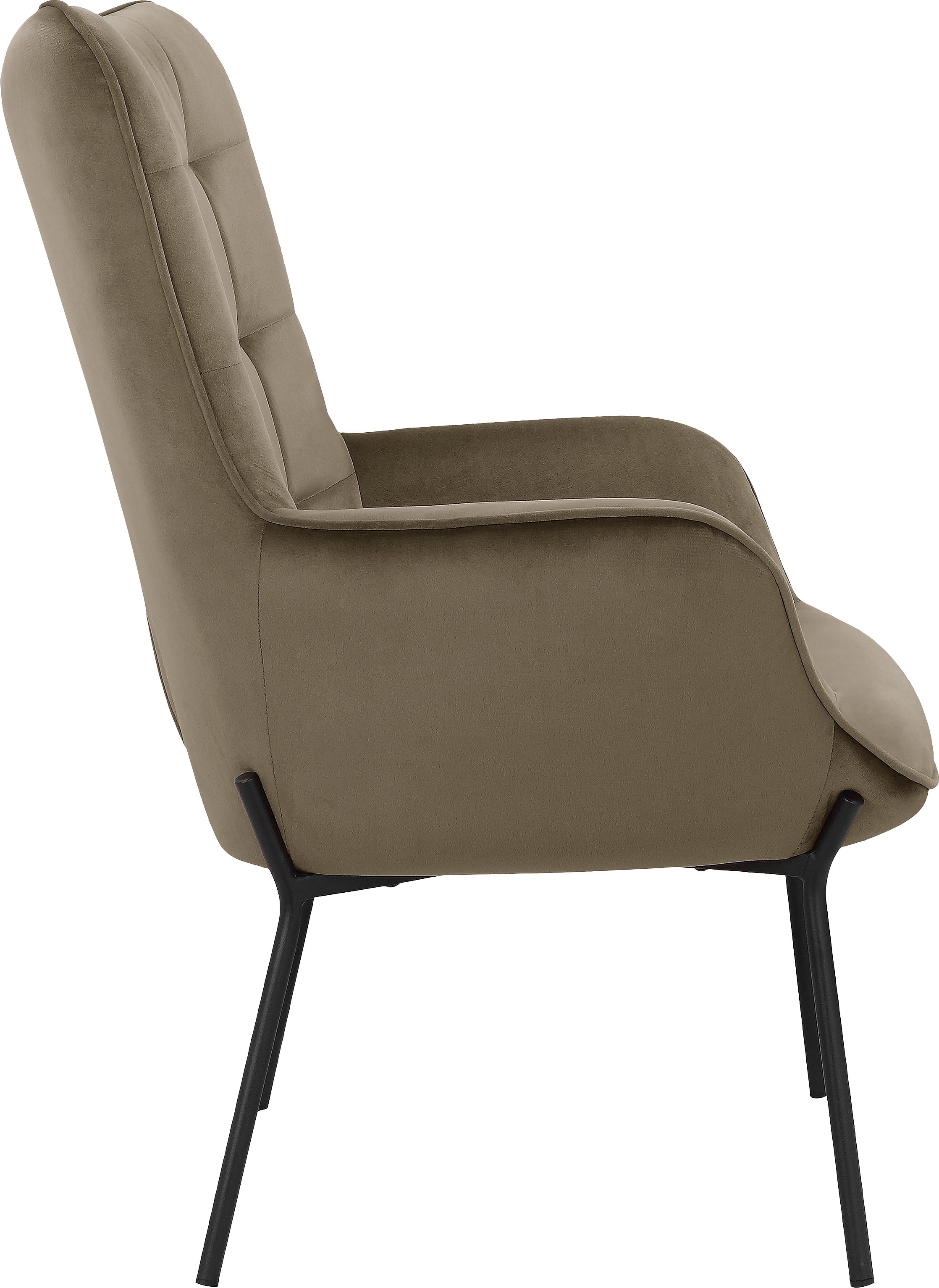 GOODproduct Fauteuil lounge »Luukas, Ohrensessel mit Metallbeinen,« 1 cuis tlg. Stoff recyceltes Polyester, Sitz und Rücken gepolstert, Sitzhöhe 46 cm
