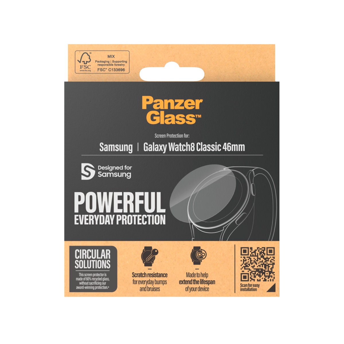 CARE by PanzerGlass Displayschutzglas »Screen Protector für Samsung Galaxy Watch7 Classic 46 mm«, für Samsung Galaxy Watch7, Displayschutzfolie, Schutzfolie, Bildschirmschutz, kratz- & stossfest