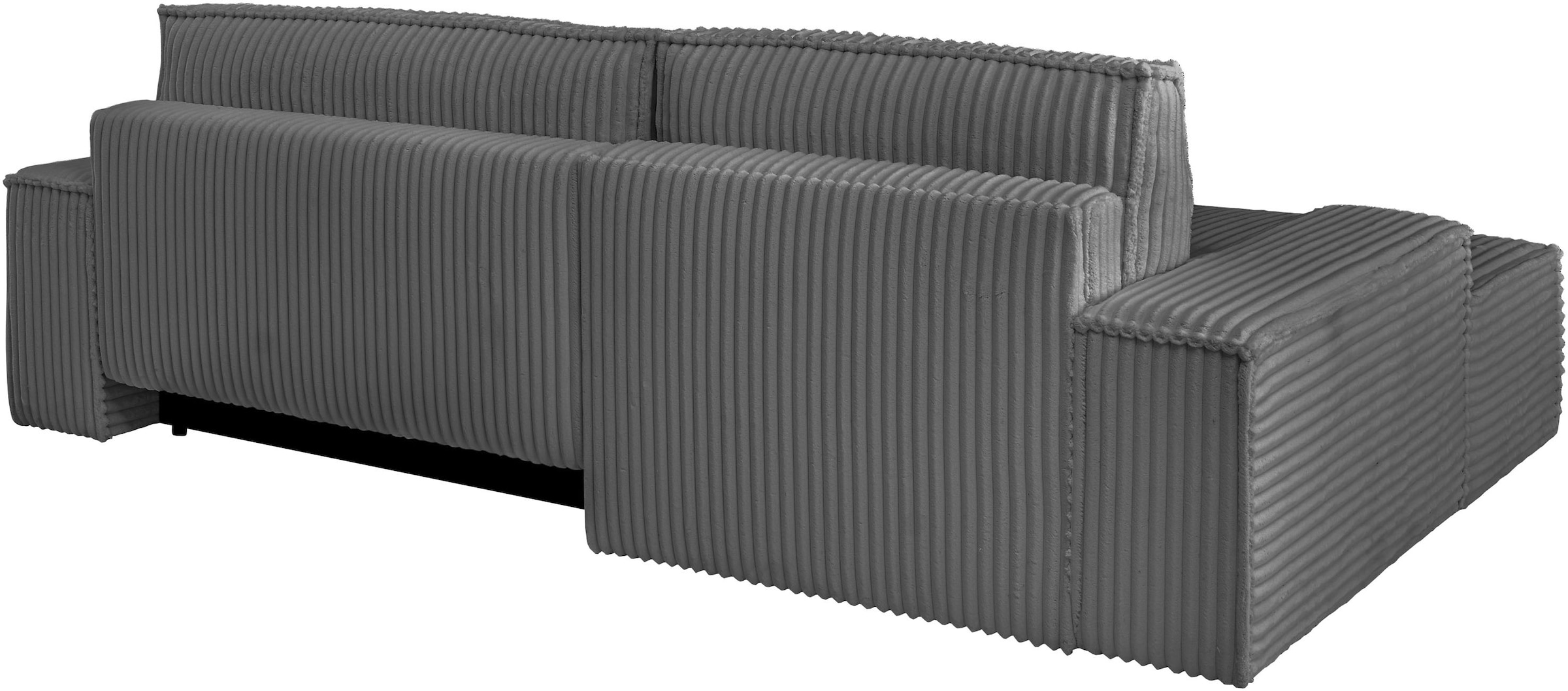 andas Ecksofa »Finnley Schlafsofa 267 cm in Bouclé, Struktur fein u. Cord, L-Form,«, Schlaffunktion m. Bettkasten (136/210 cm), Bouclé, Struktur und Cord