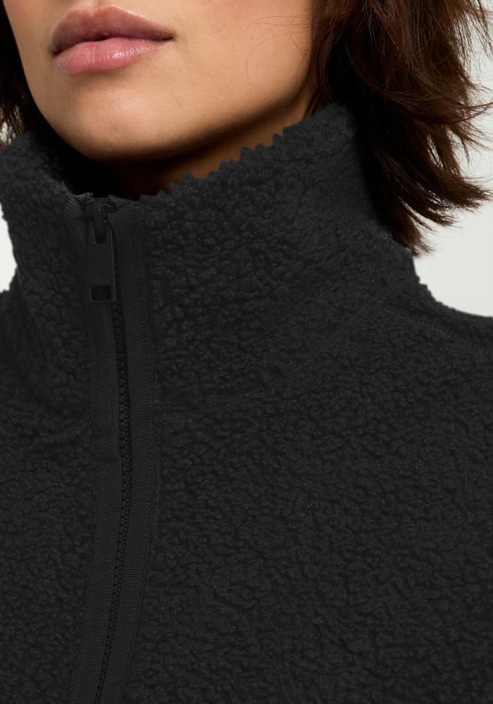 Jack Wolfskin Veste polaire »HIGH CURL JKT W« avec fermeture éclair continue, en polaire Sherpa, respirant