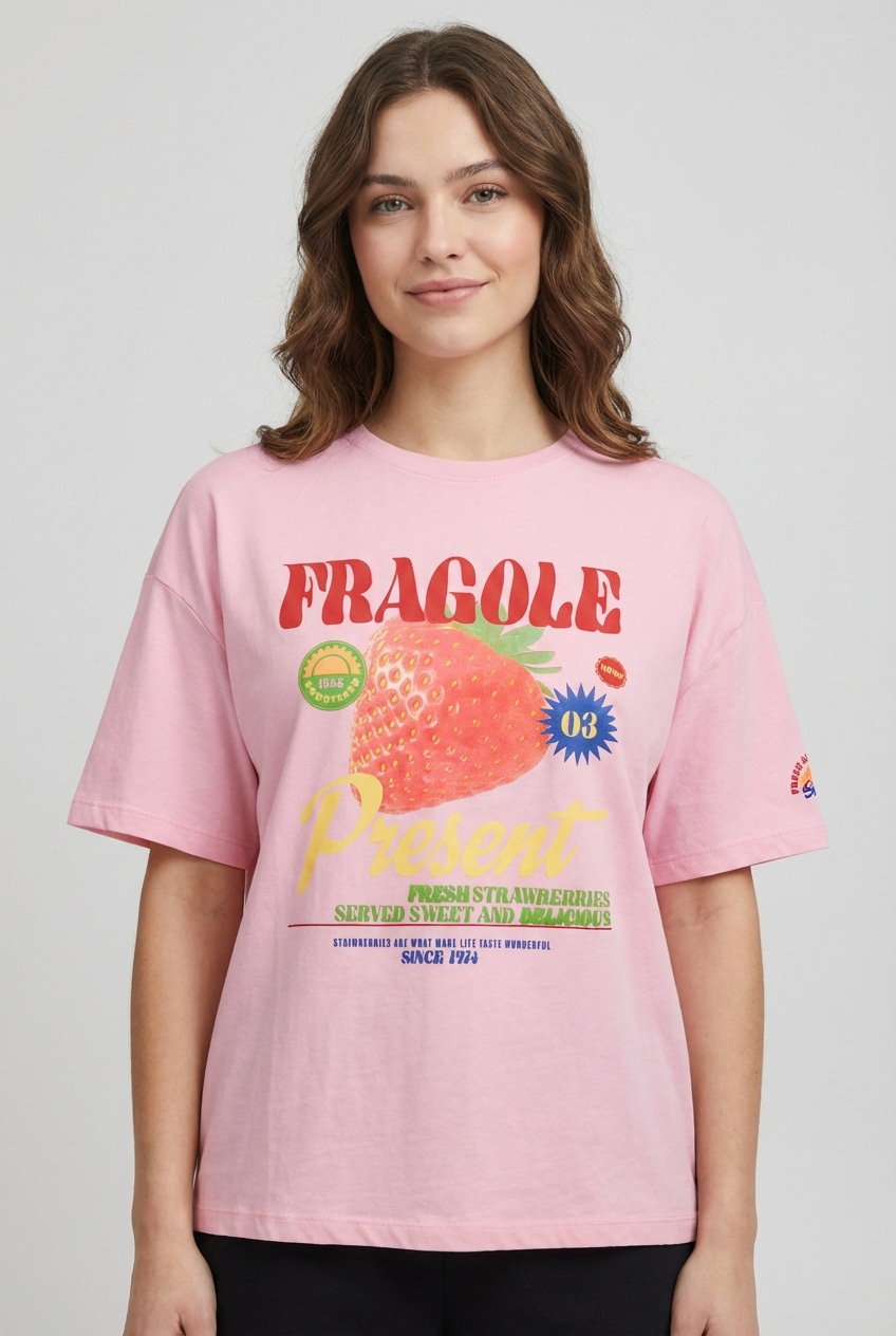 ONLY T-shirt à manches courtes »ONLBOLETTE LIFE S/S TOP BOX CC JRS« mit auffälligem Print