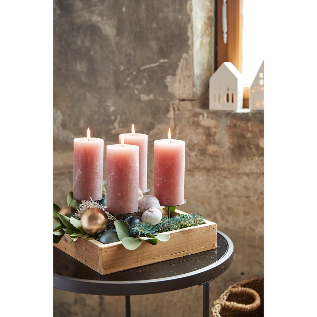Creativ deco Adventsleuchter »Weihnachtsdeko«, (1 St.), für 4 Kerzen, ideal als Adventsleuchter