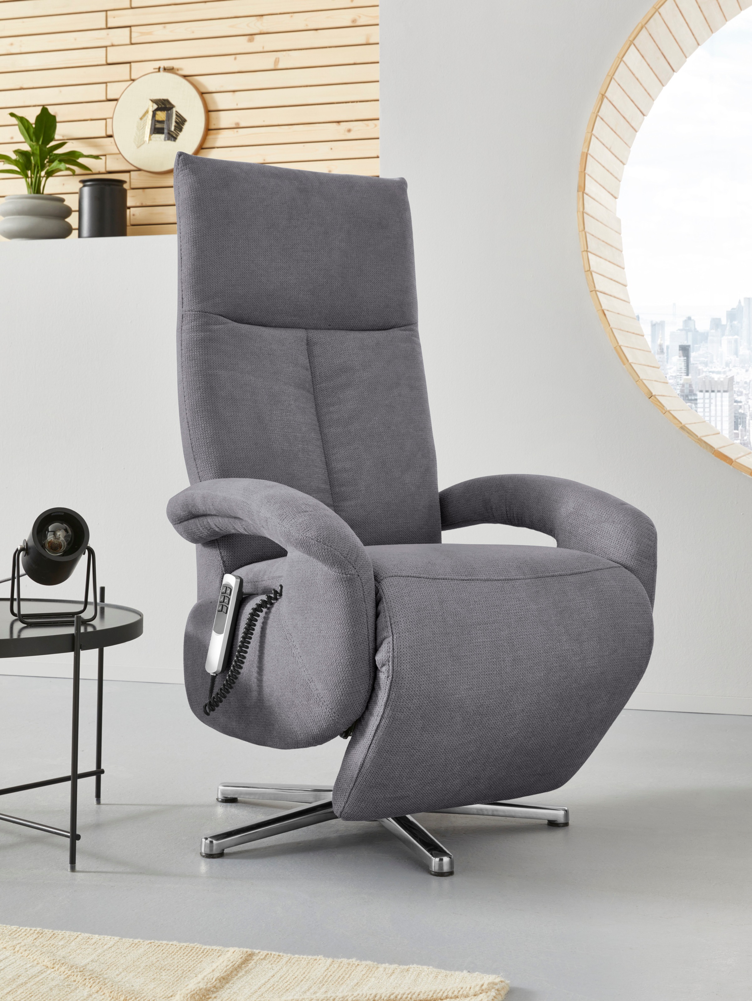sit&more TV-Sessel "Tycoon mit Kopfteilverstellung und 360 Drehfunktion" wahlweise manuell oder elektrischer Funktion, auch mit Akku (kabellos)
