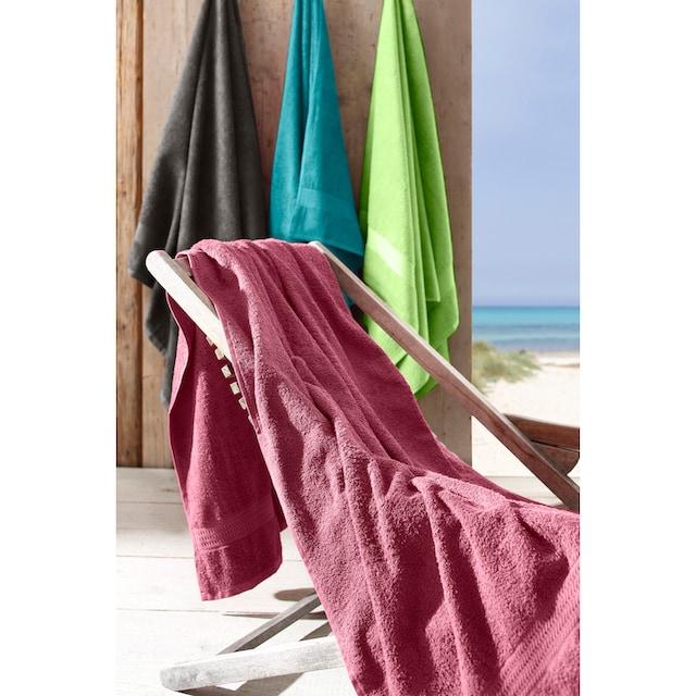 my home Strandtücher »Juna«, (2 St.), Badetuch, im Handtuch Set 100x180cm  und als Serie, Uni, 100% Baumwolle à bas prix