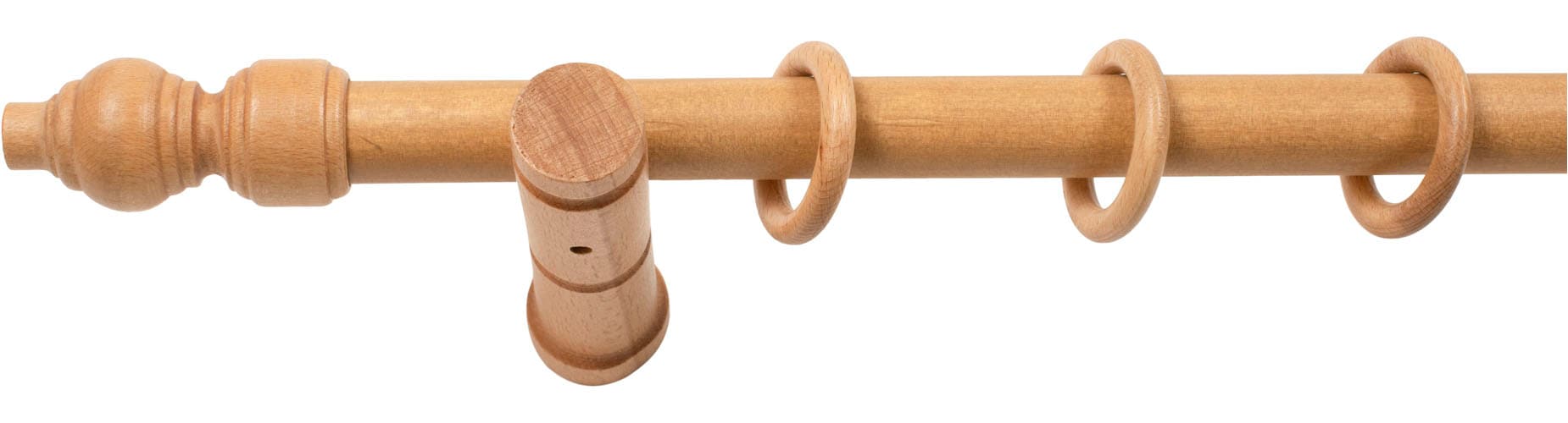 SN DECO GROUP Tringle à rideaux »Filigrano« 1 course-läufig Dimension fixe 28 mm, bois, différentes longueurs et couleurs, kit complet