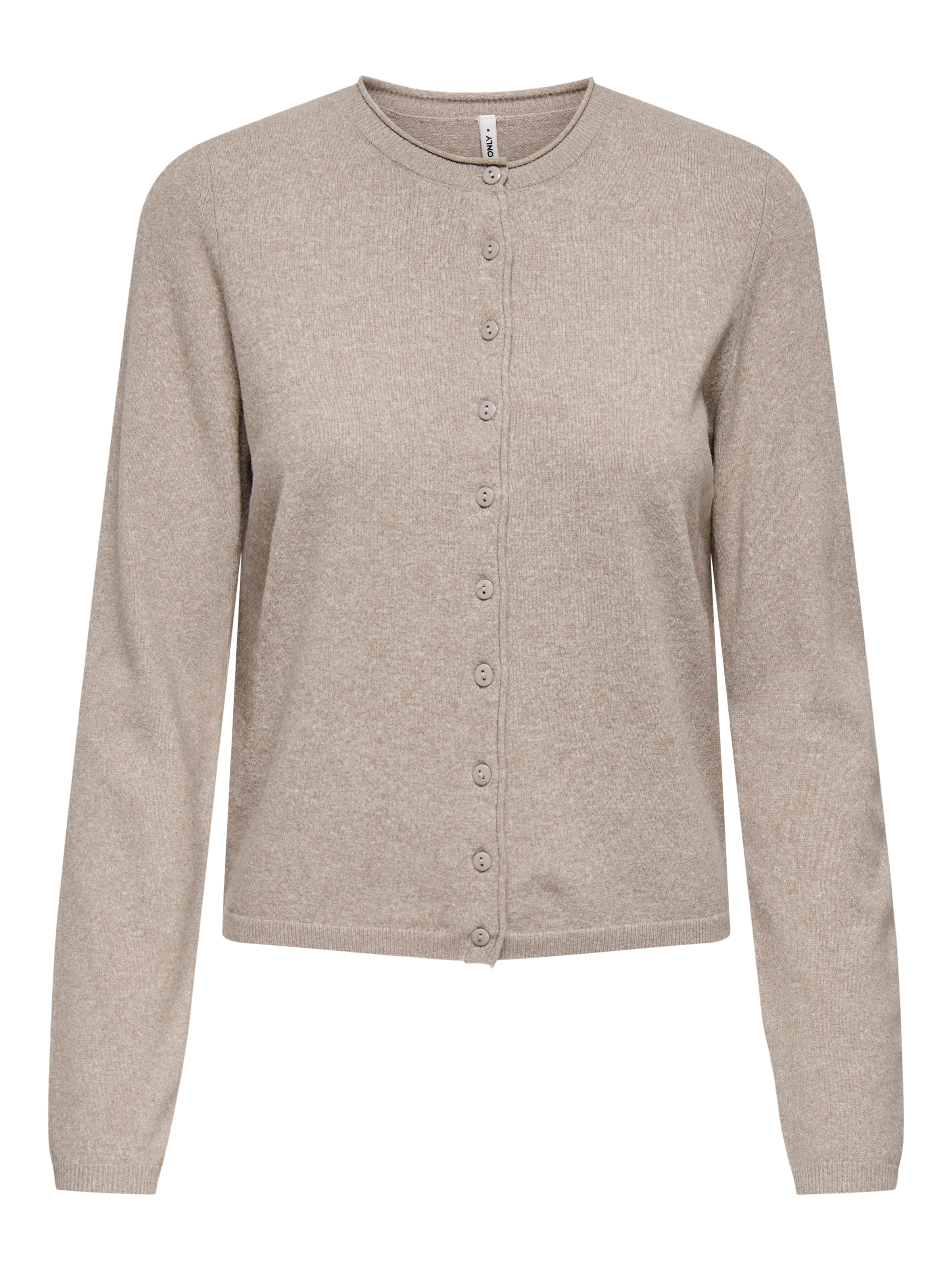 ONLY Strickjacke »ONLLOYAL LIFE LS O-NECK BUT CAR KNT NOOS« gerippte Ärmelbündchen