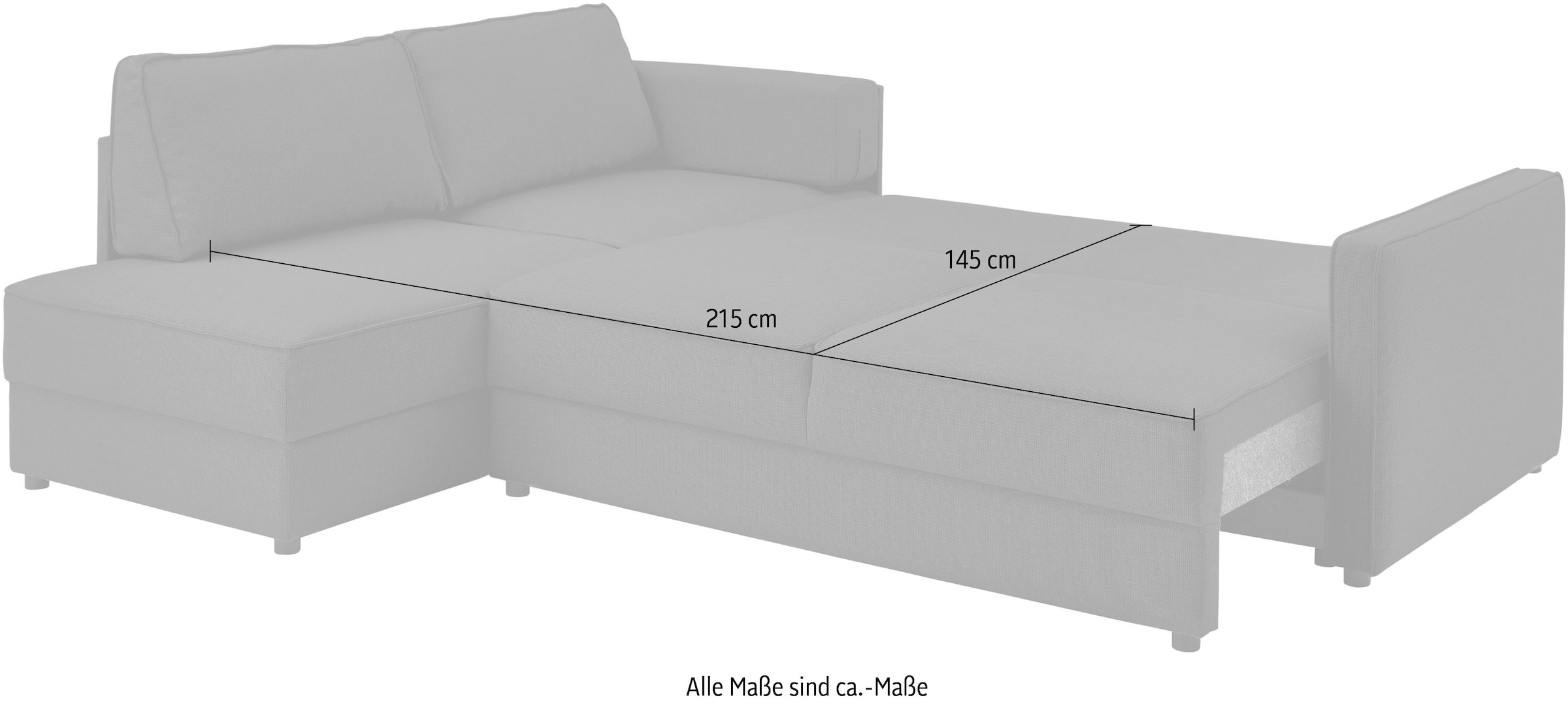 ATLANTIC home collection Schlafsofa »Chill«, Ecksofa mit Bettfunktion und Bettkasten