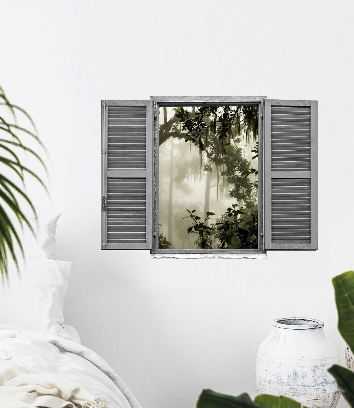 queence Wandtattoo »Dschungel« Wandsticker, Wandbild, selbstklebend, 3D, Fenster