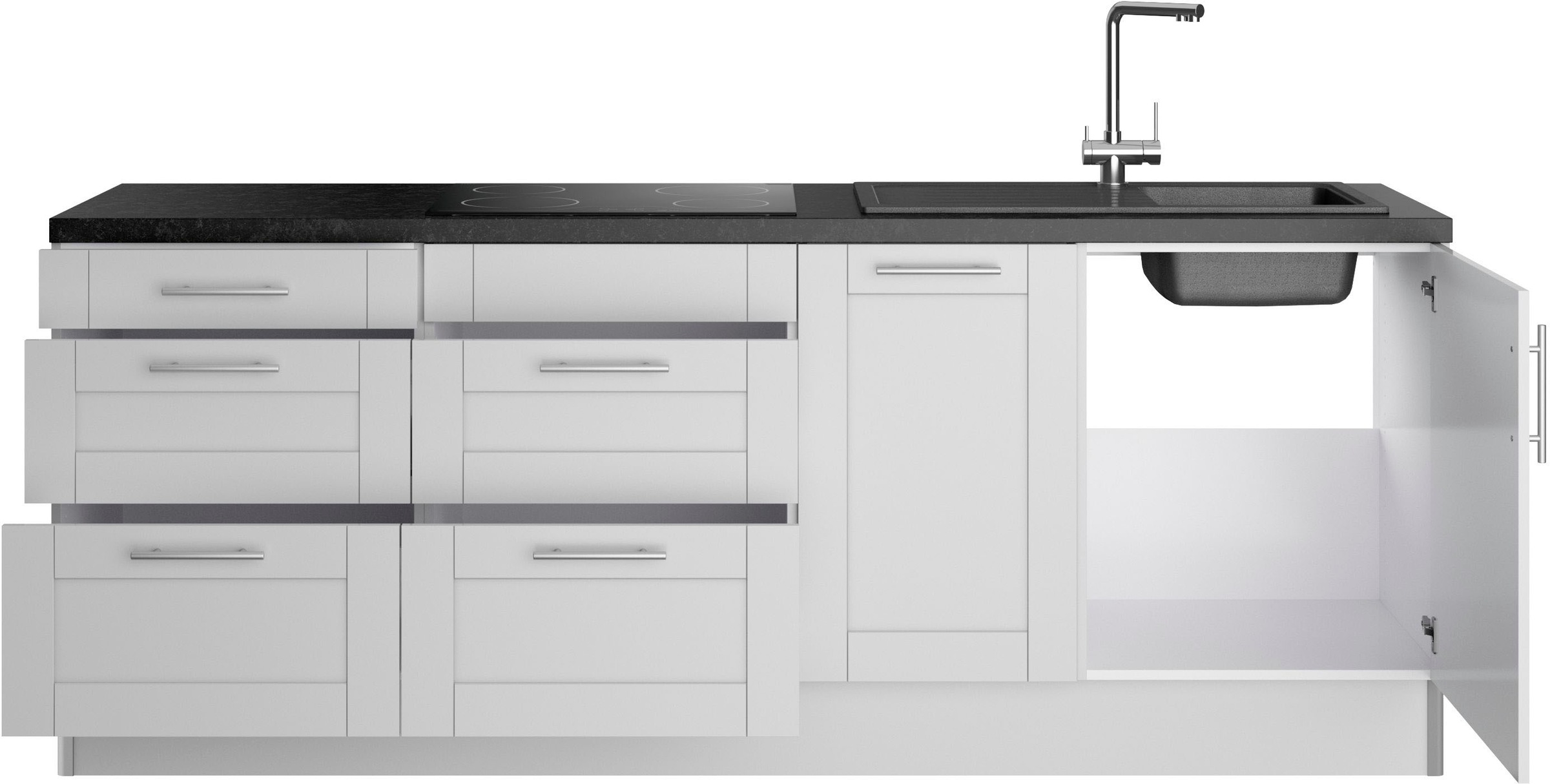♕ OPTIFIT Küche »Ahus«, Breite 225 cm, wahlw. Mit E-Geräten, Soft Close  Funktion, MDF Fronten versandkostenfrei auf