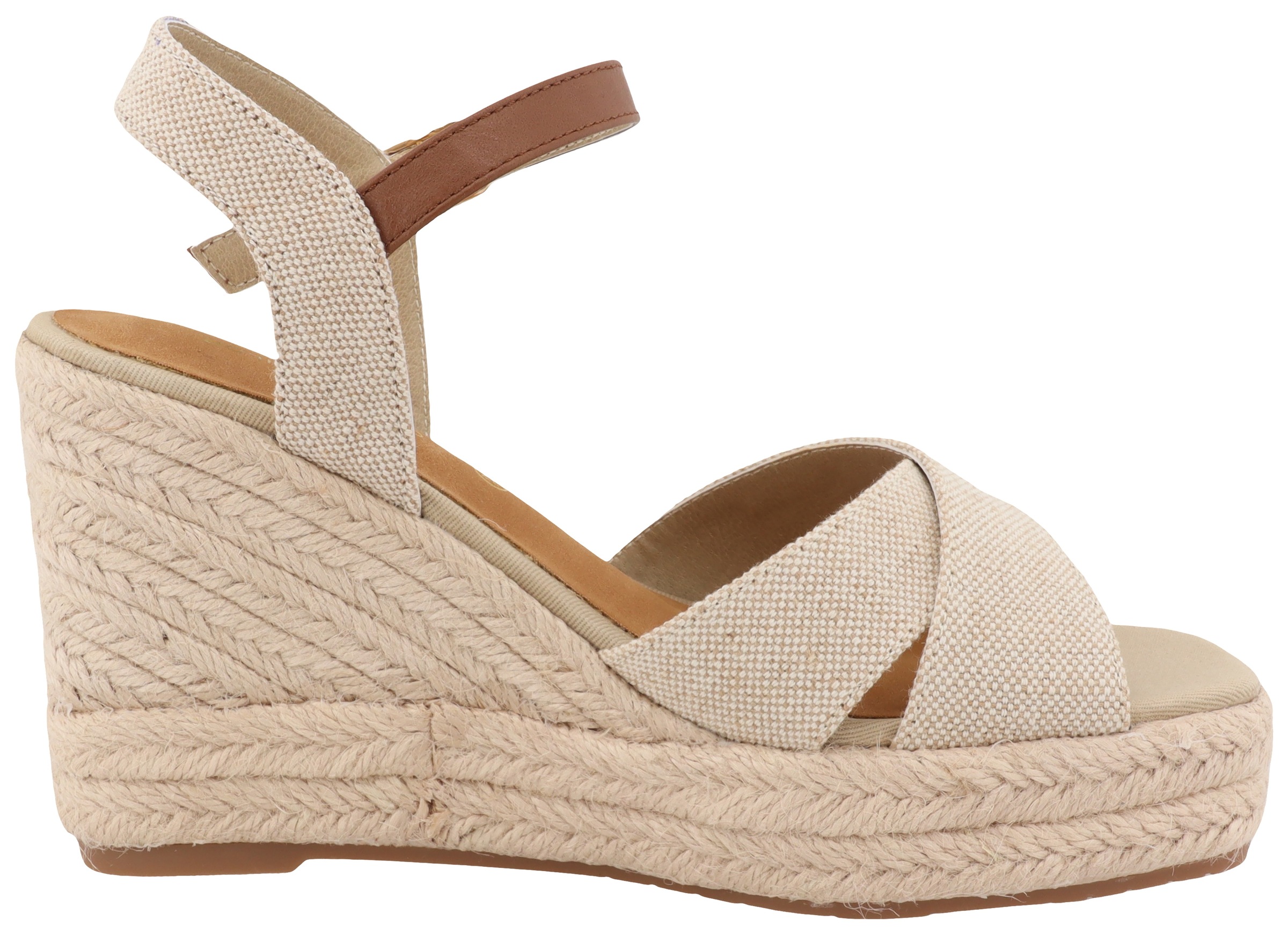 TOM TAILOR High-Heel-Sandalette »Jolanda«, Sommerschuh, Sandale, Keilabsatz, mit verstellbarem Ristriemchen