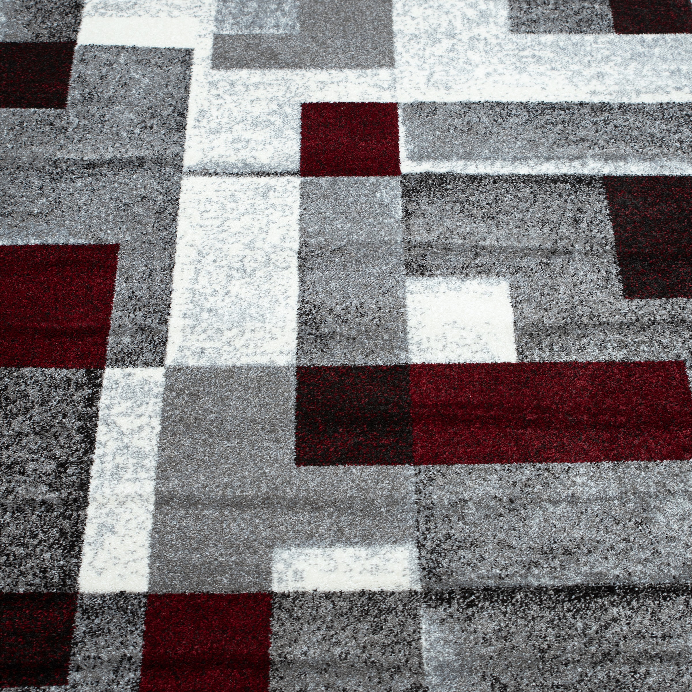 GOODproduct Tapis »Corine« Rectangulaire 9 mm Höhe Avec poil particulièrement doux, poil ras, design moderne à carreaux,
