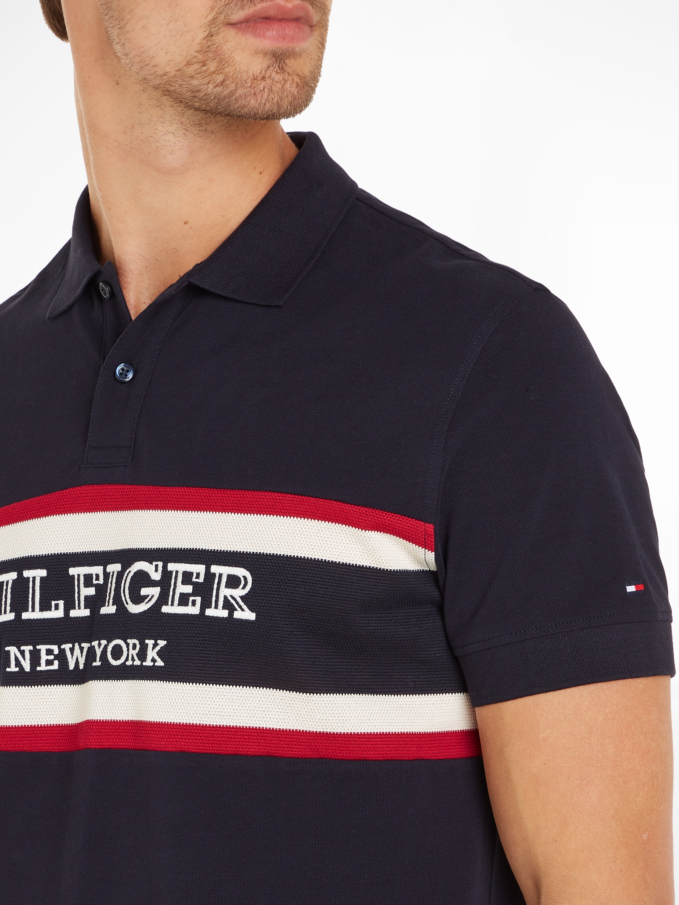 Tommy Hilfiger Poloshirt »MONOTYPE COLORBLOCK REG POLO«, mit grossem Tommy Hilfiger Schriftzug