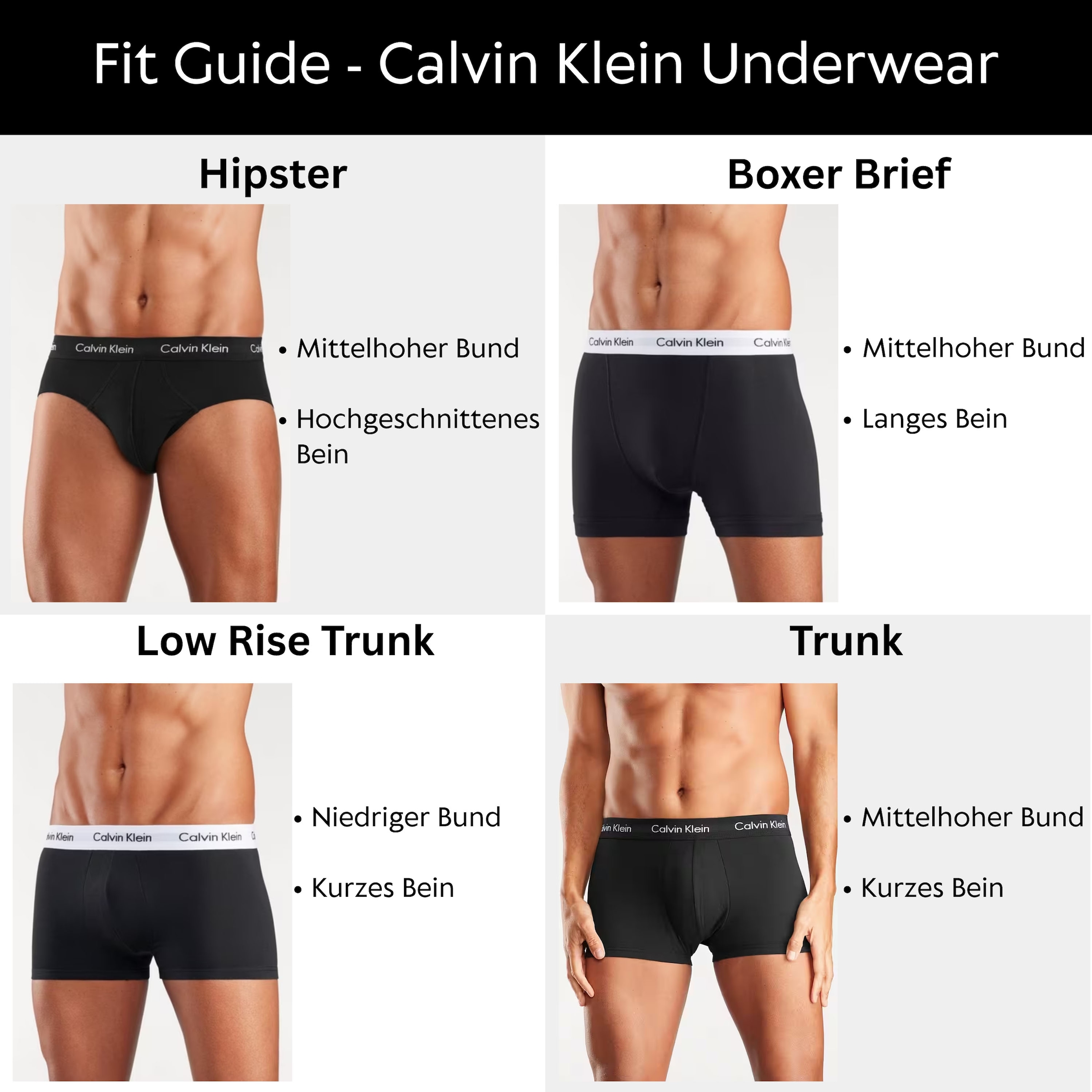 Calvin Klein Underwear Tronc »LOW RISE TRUNK 5PK« Paquet, pack de 5, 5 cuis Avec ceinture élastique