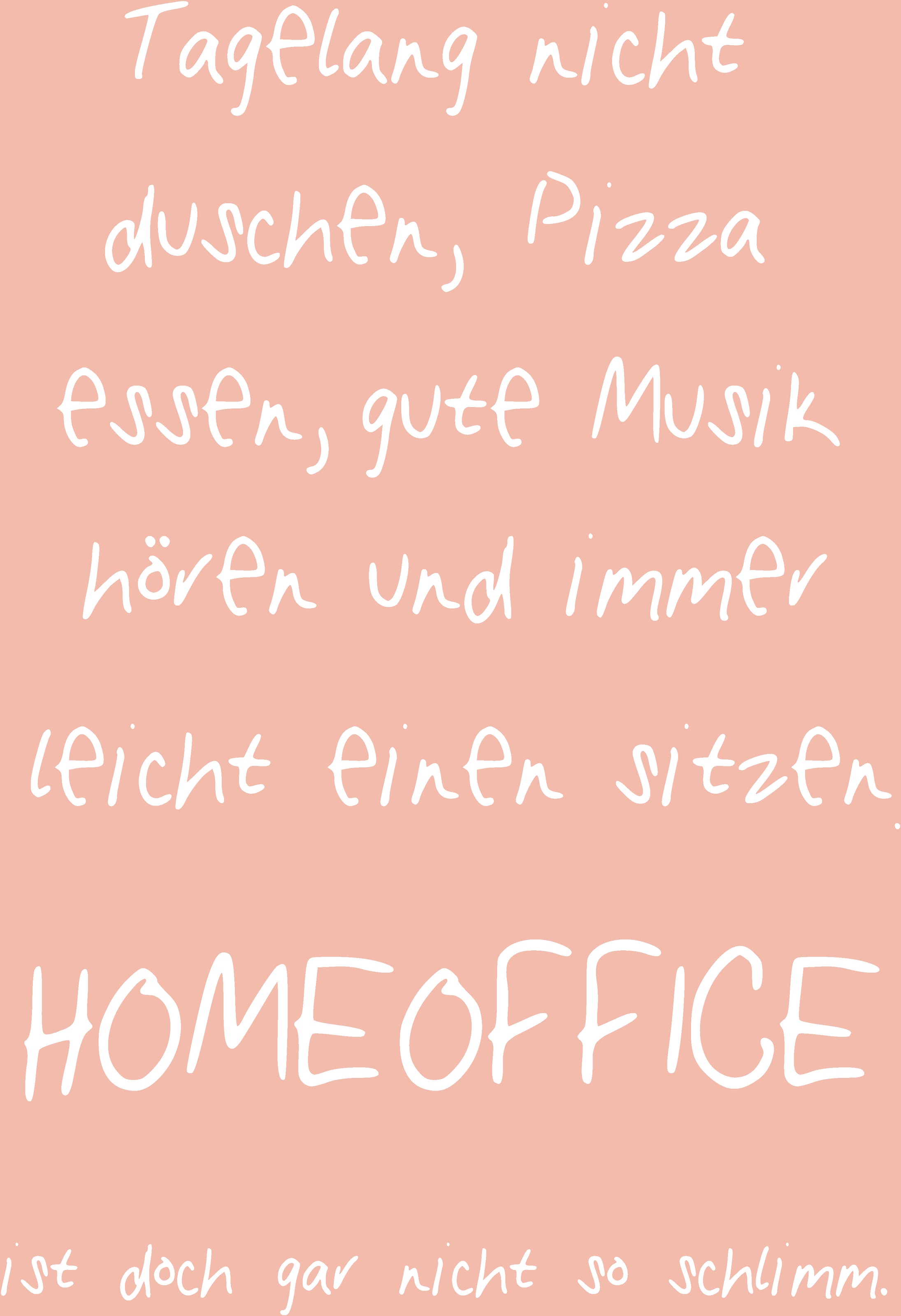 Image of queence Metallbild "Homeoffice II" Schriftzug Sprüche Sprüche & Texte 1 Stk. tlg. Stahlschild, Blechschild, Sprüche, Texte, Arbeit