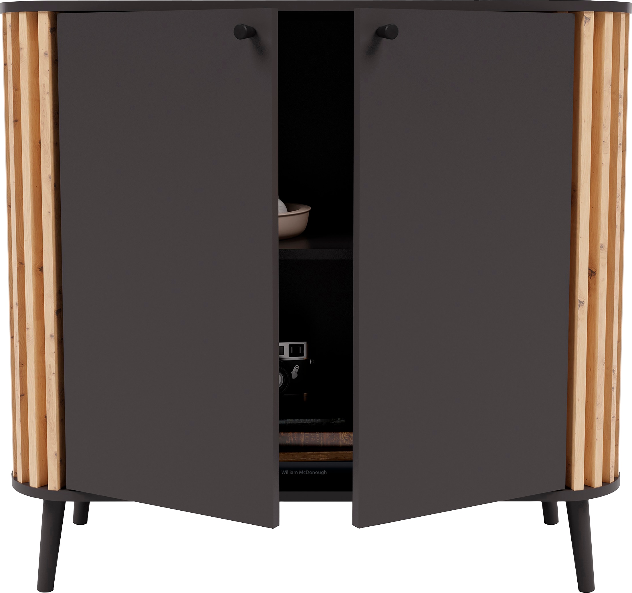 INOSIGN Kommode »Stavanger, Breite 92 cm, Paneel-Stäbchen-Optik, 2 Türen, 2 Fächer«, (1 St.), 1 Einlegeboden, Anrichte, Schrank, Sideboard, Wohnmöbel