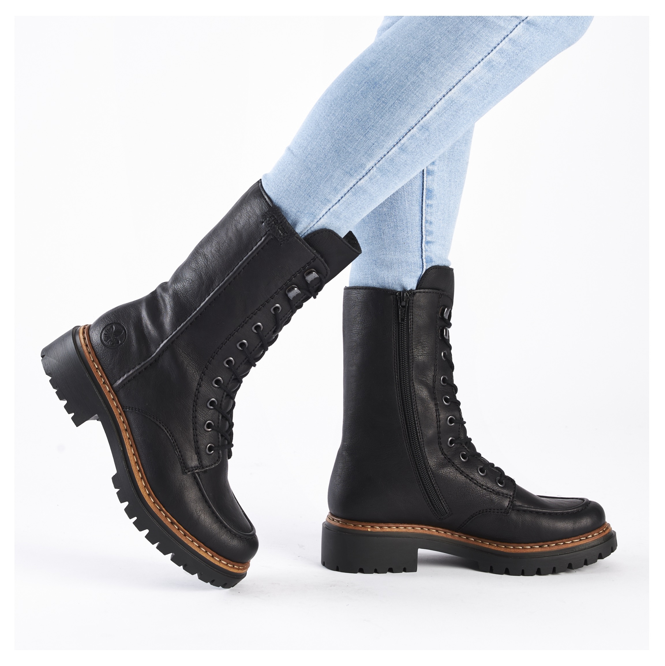 Rieker Bottes d'hiver  , talon bloc, bottine à lacets, boots à lacets avec doublure chaude