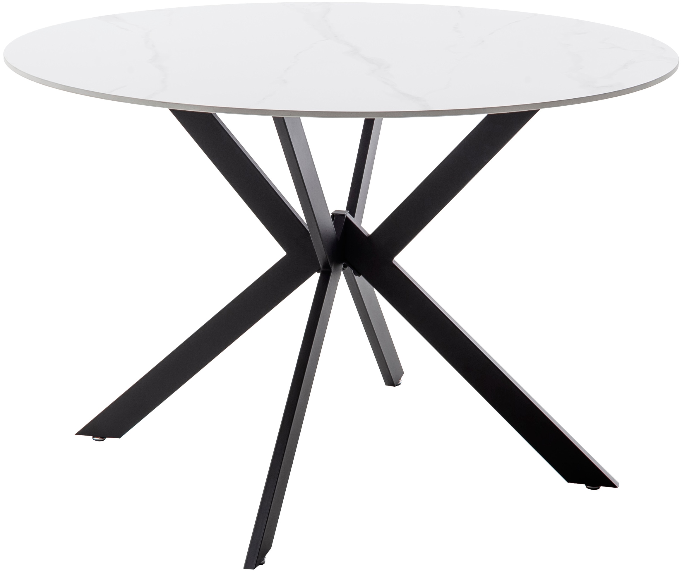 Image of MCA furniture Esstisch "UBATE Vierfusstisch" 1 Stk. tlg. Keramik, Metall, weiss marmoriert, dining table, 4-6 Personen