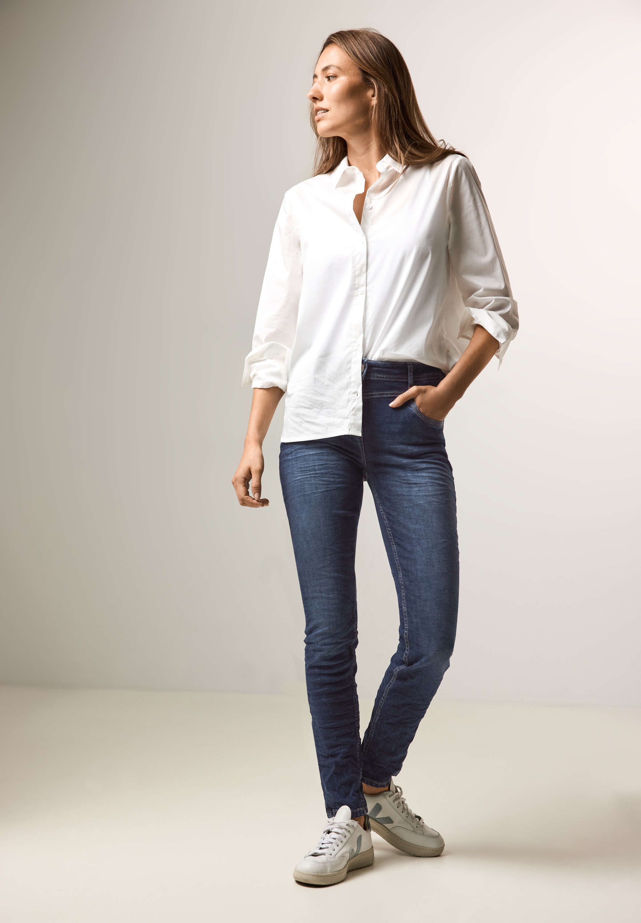 Cecil Slim-fit-Jeans »Style Vicky«, in blauer Waschung