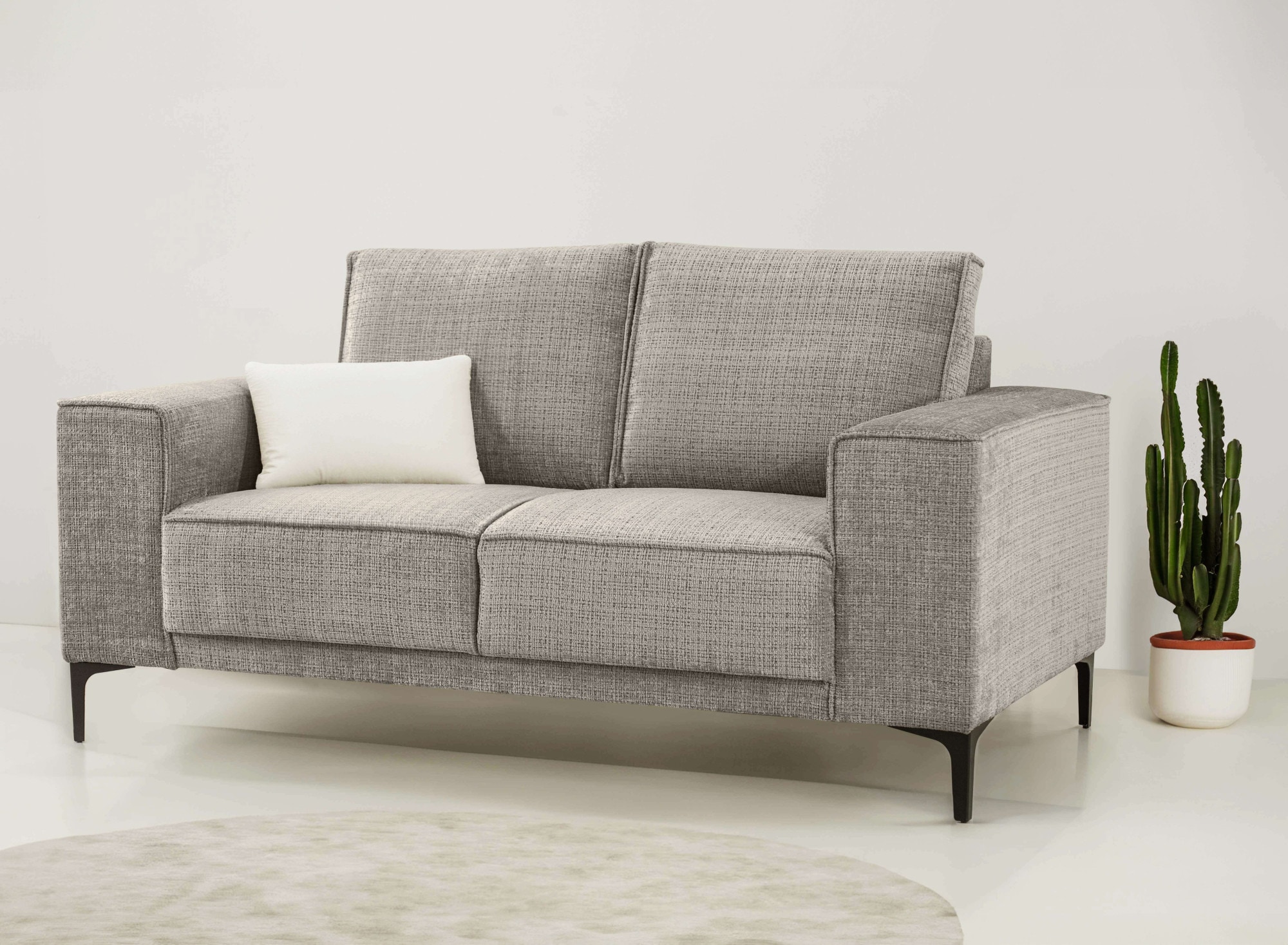 GOODproduct 2-places »OLAND Chenille, Sofa, B: 164 cm, Skandi-Design« 164 cm, suspension à vagues, design scandinave, pieds en métal