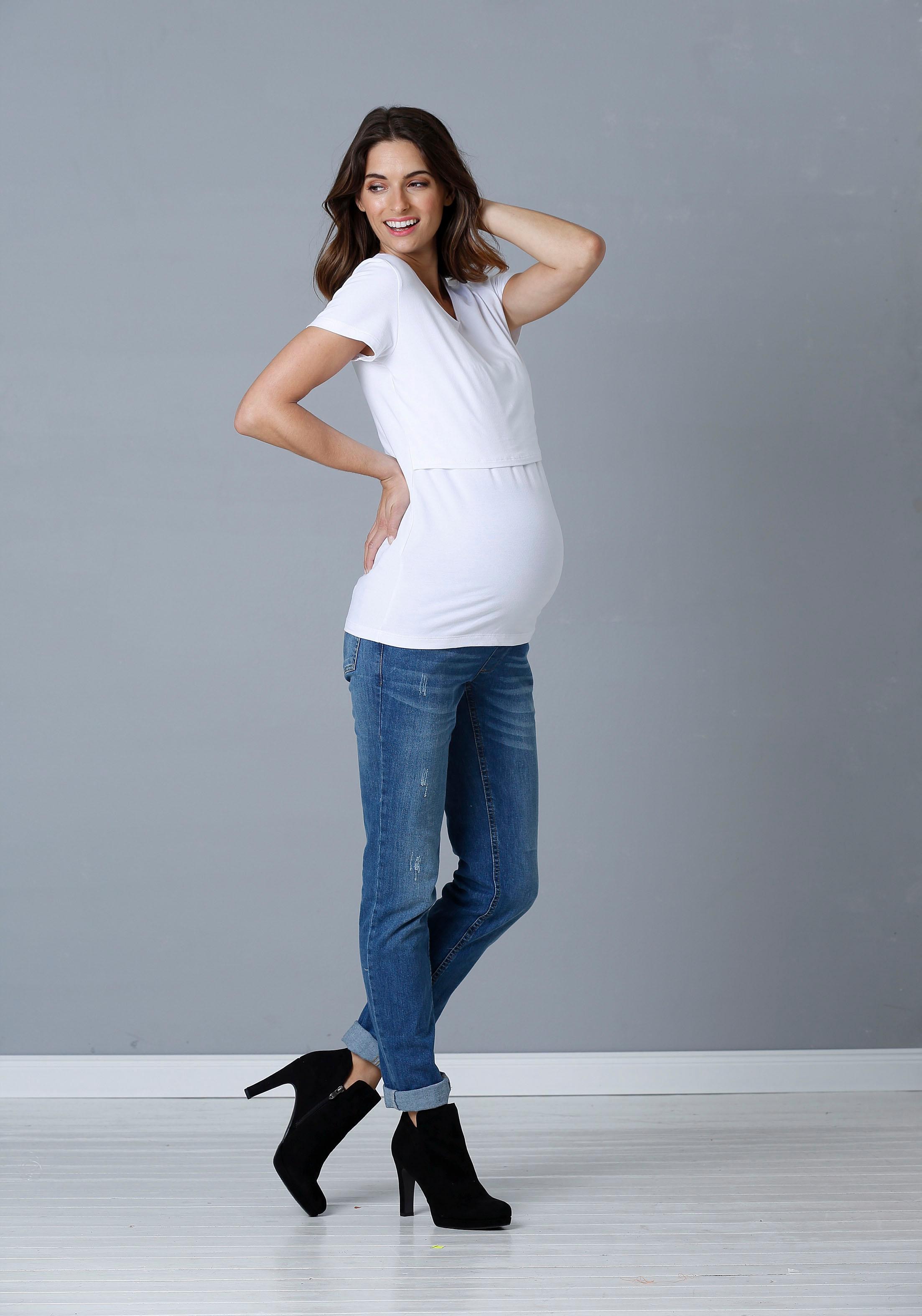 Neun Monate Umstandsshirt », 2er Pack T-Shirts für Schwangerschaft und Stillzeit«, mit praktischer Stillfunktion