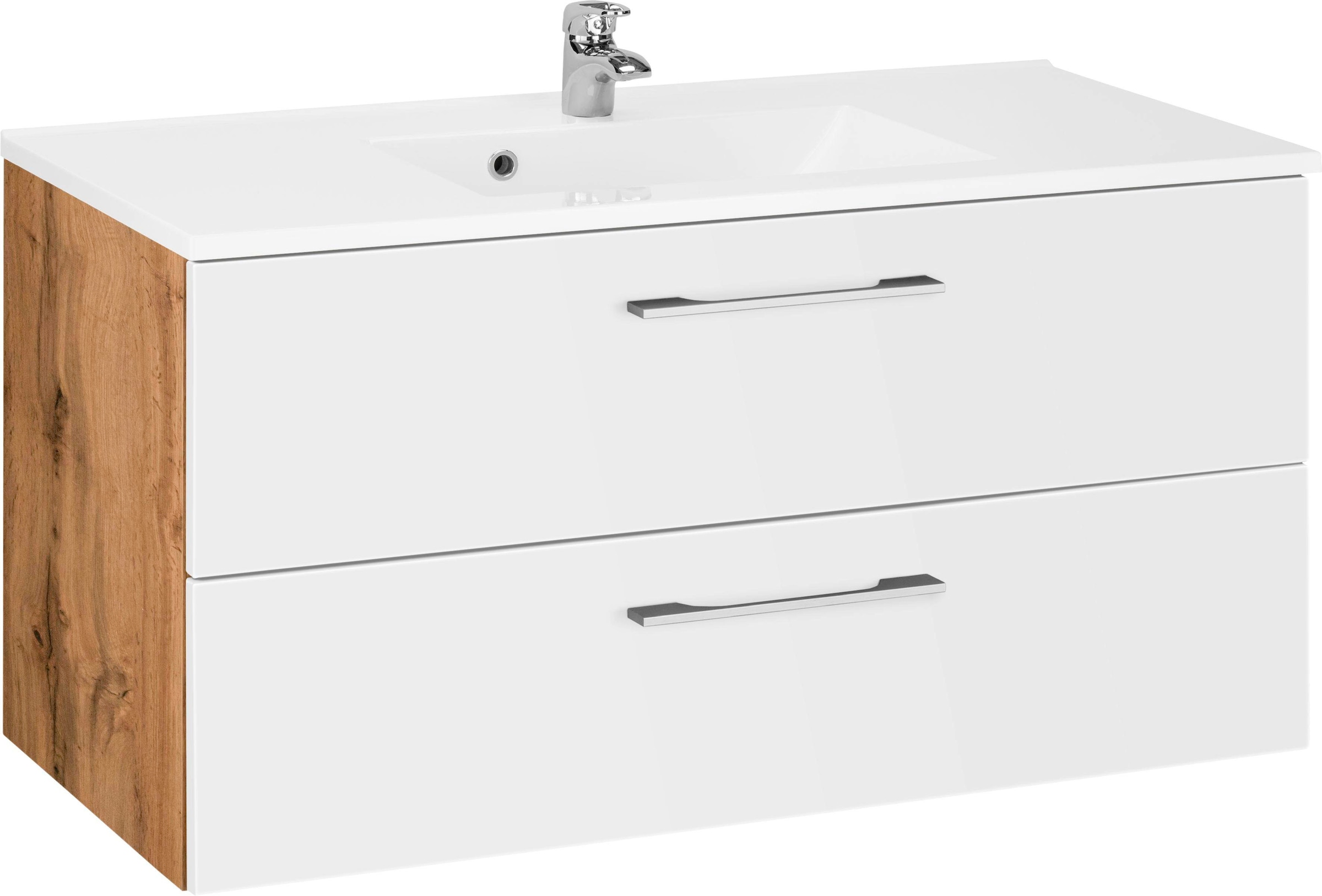 Image of welltime Waschbeckenunterschrank "Soria" Badmöbel Waschtisch inkl. Waschbecken, Breite 100 cm