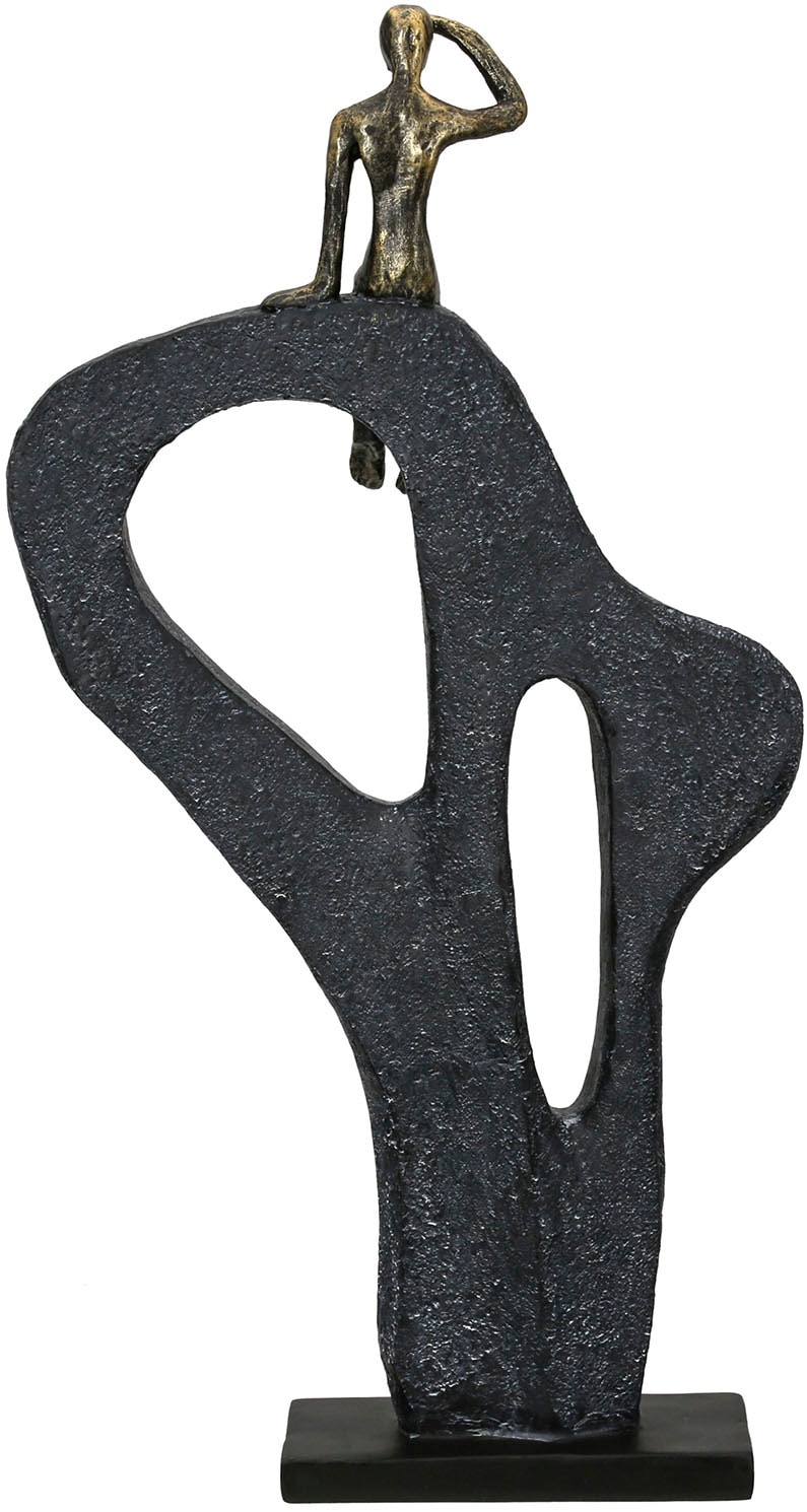 Image of Casablanca by Gilde Dekoobjekt "Skulptur Blick in die Ferne bronzefarben H. 47 cm"
