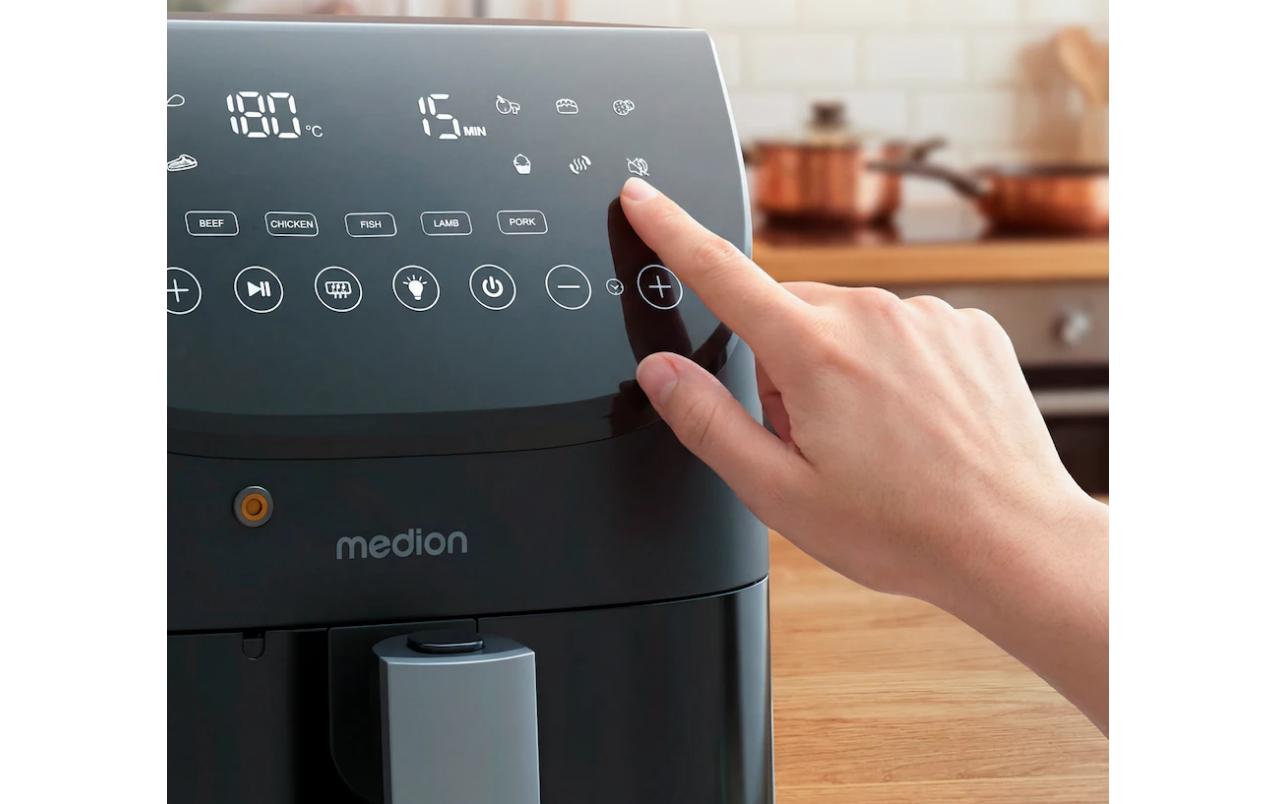 Medion® Heissluftfritteuse »MD13060« 1700 W Temperaturfühler, DC-Motor, leiser Betrieb, PFAS-freie SP