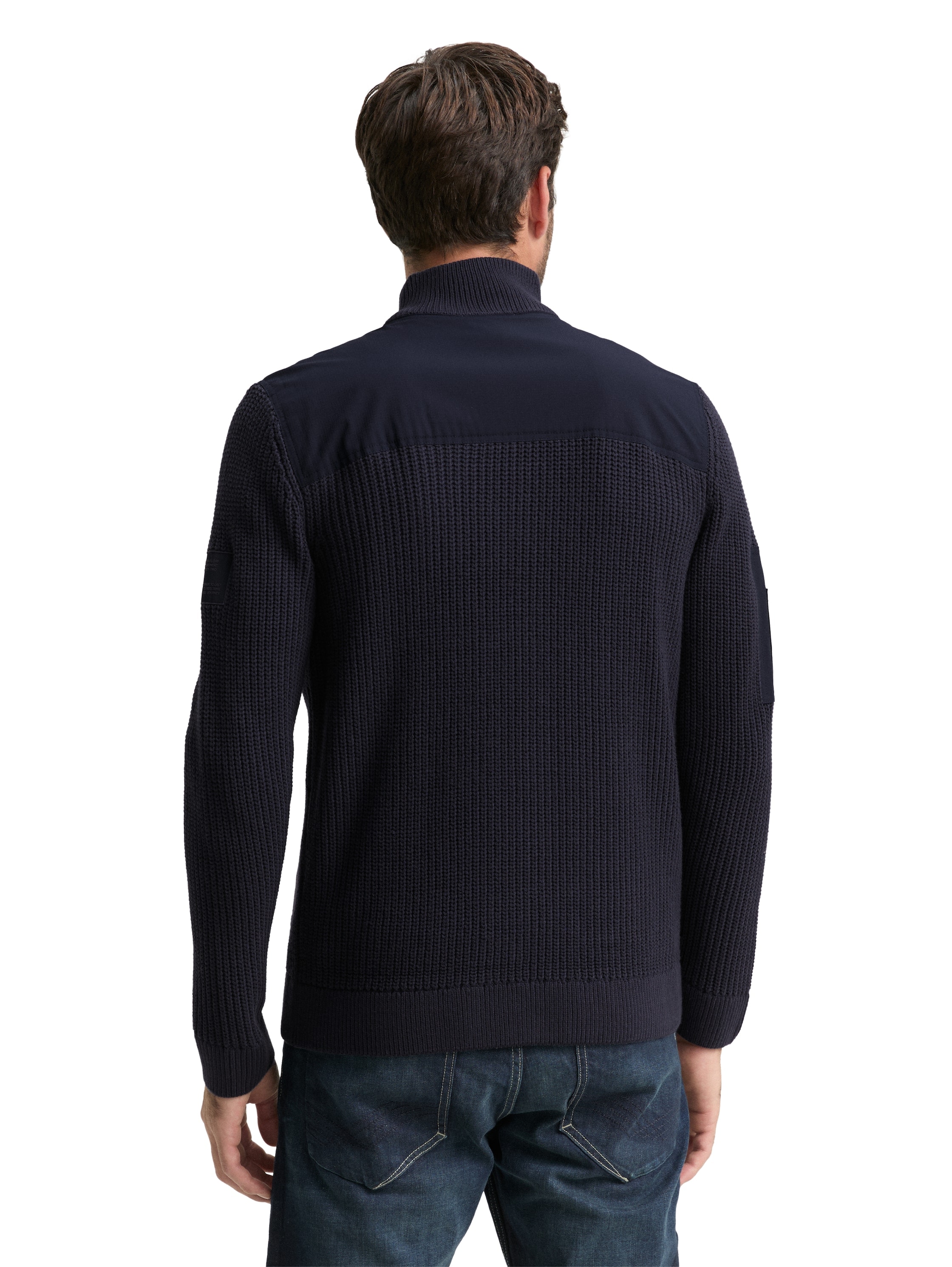 TOM TAILOR Veste en tricot mit Logo Stickerei