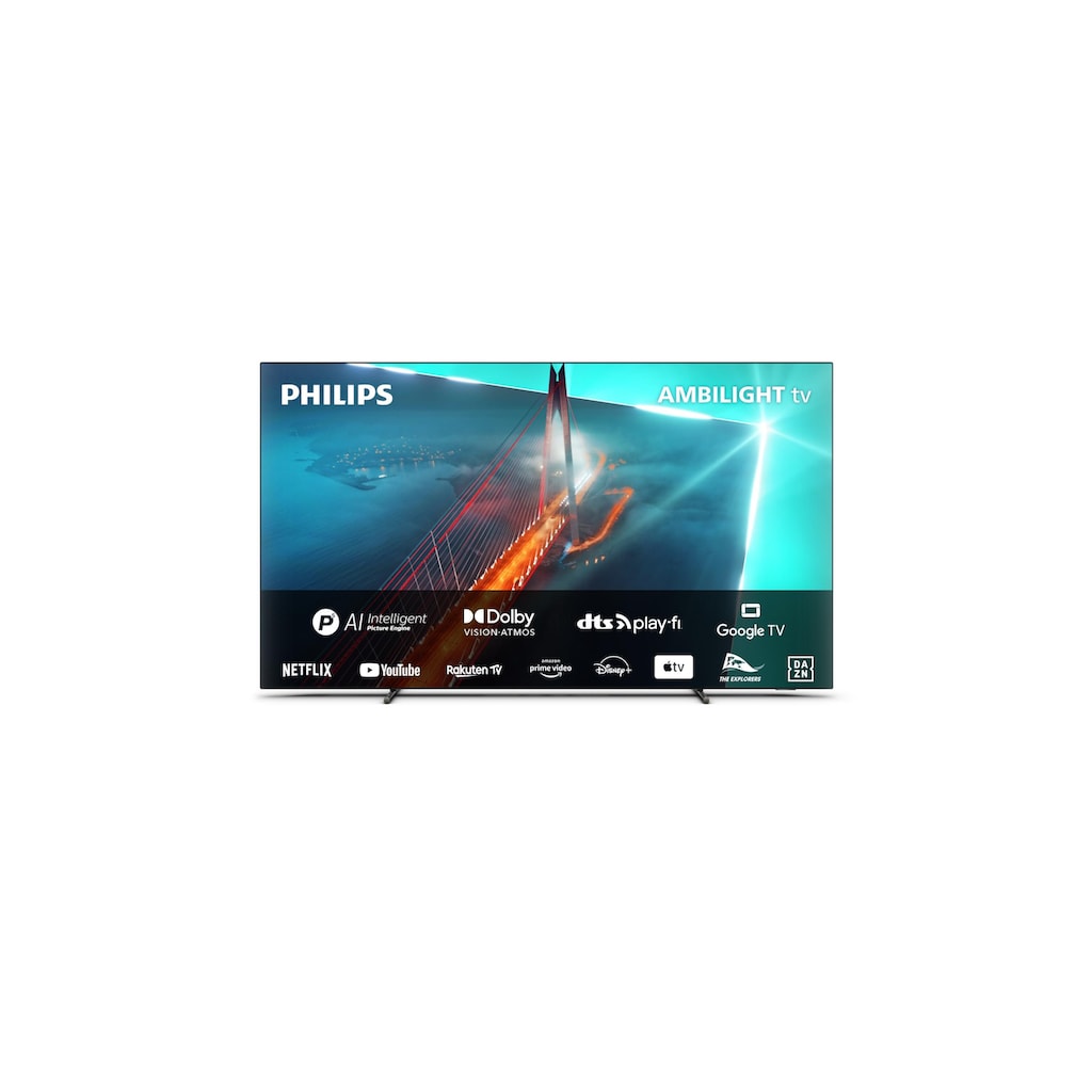 Philips OLED-Fernseher »48OLED708/12 48 3840 x 2160 (Ultra HD 4K), OLED«, 121 cm/48 Zoll, 4K Ultra HD, Google TV