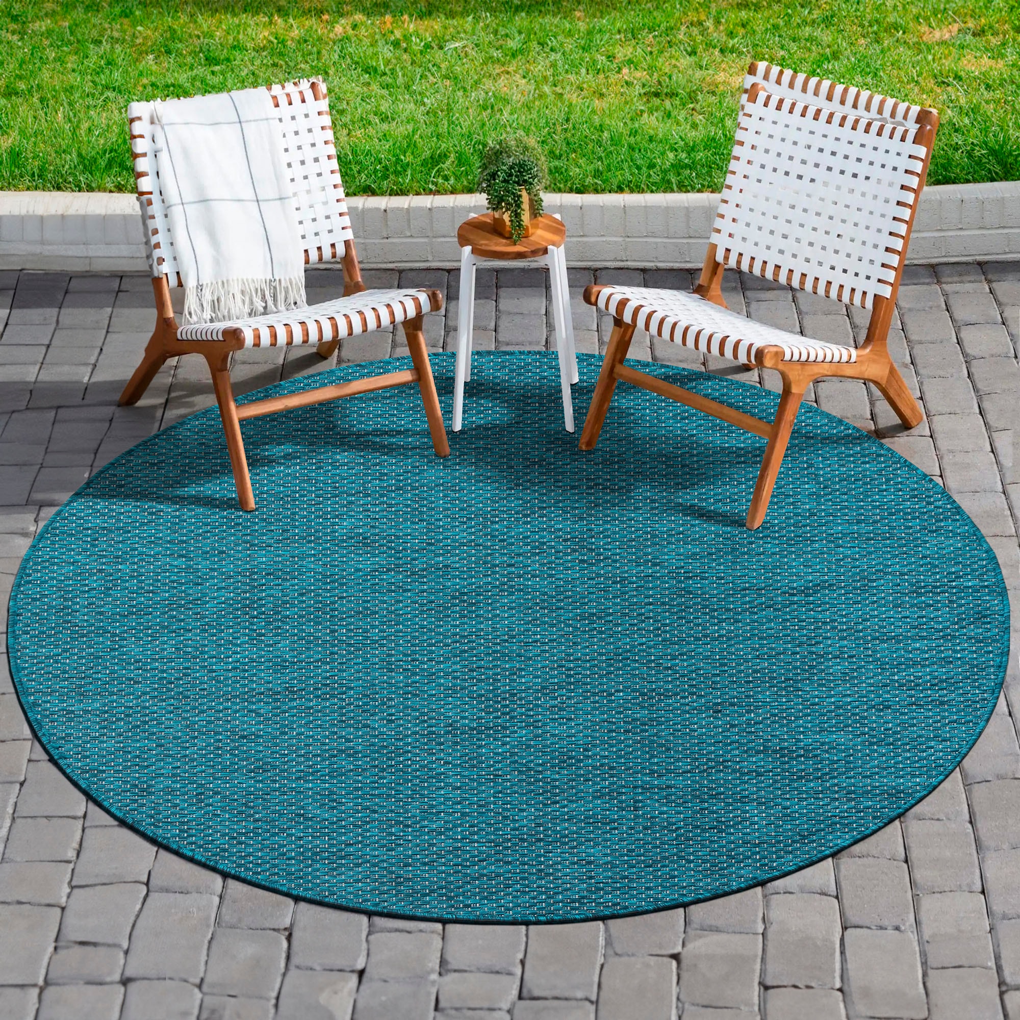Image of Sanat Outdoorteppich "Melissa 8000, auch in Rund erhältlich" rund 10 mm Höhe Kurzflor, In -und Outdoor geeignet, Aussenbereich, Wohnzimmer