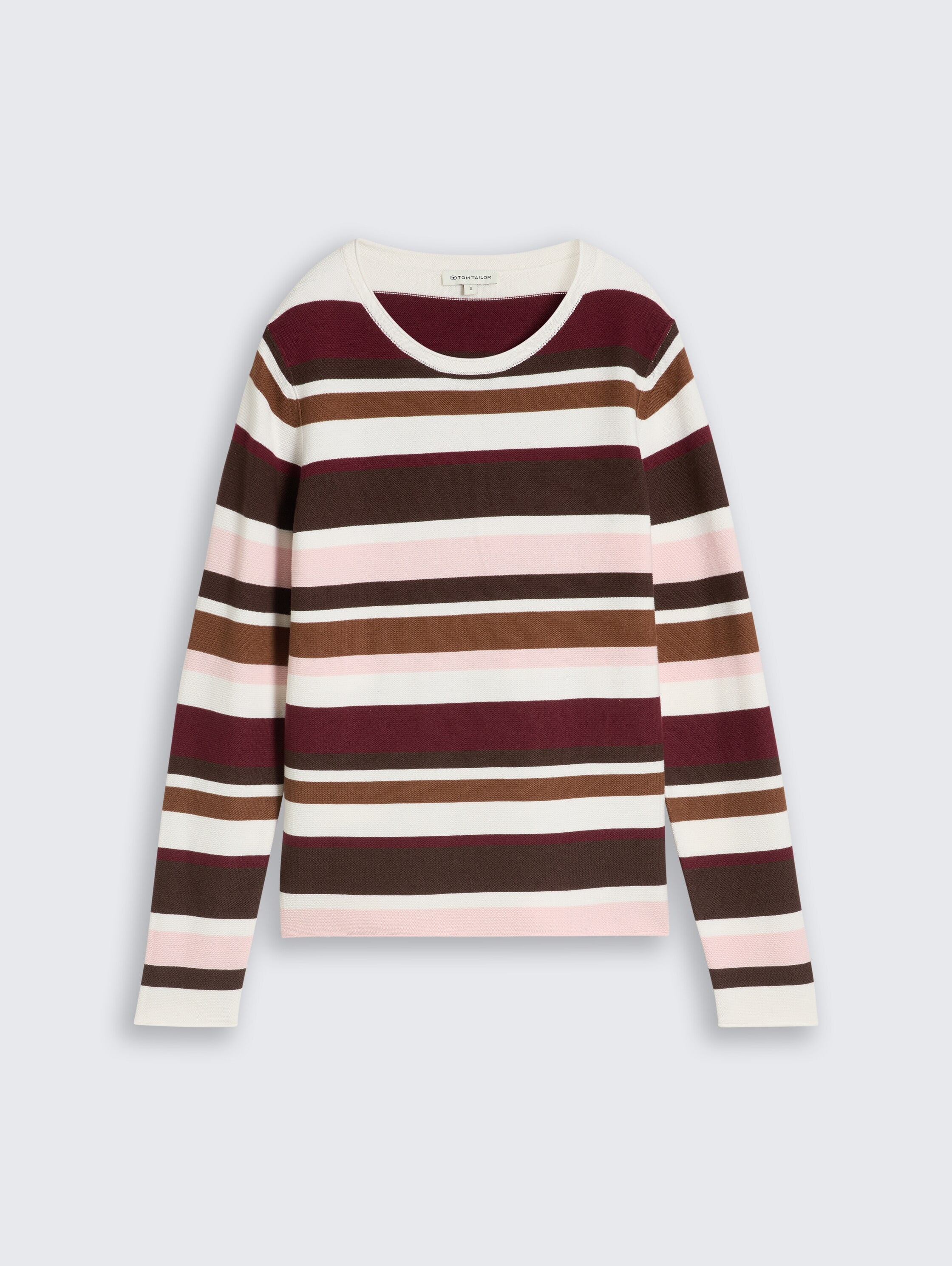 TOM TAILOR Pull en tricot »Regular« avec col rond et bords roulottés