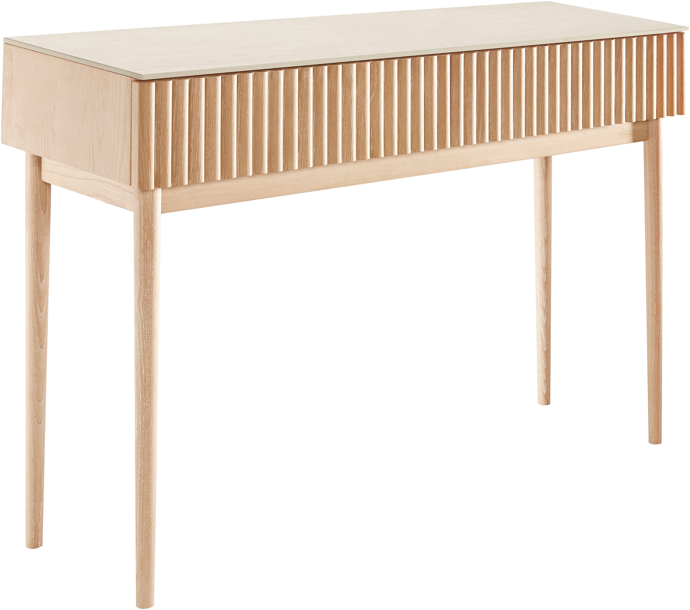 homsy by Ana Johnson Coiffeuse »Solva« Holzoptik aus Esche, geriffelte Front, Keramikplatte, Breite 118 cm