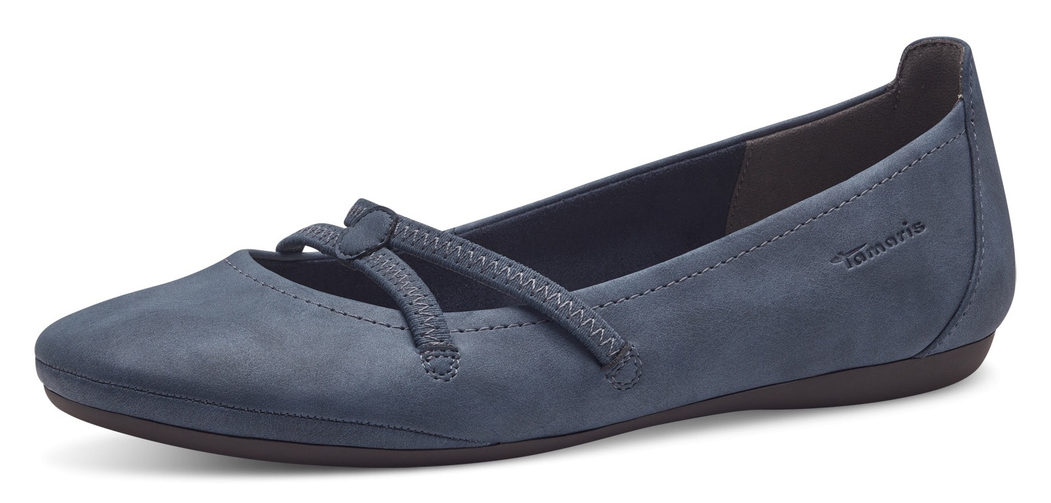 Image of Tamaris Ballerina "Caterina" Flats, Festtagsmode, Slipper mit Gummizugriemchen