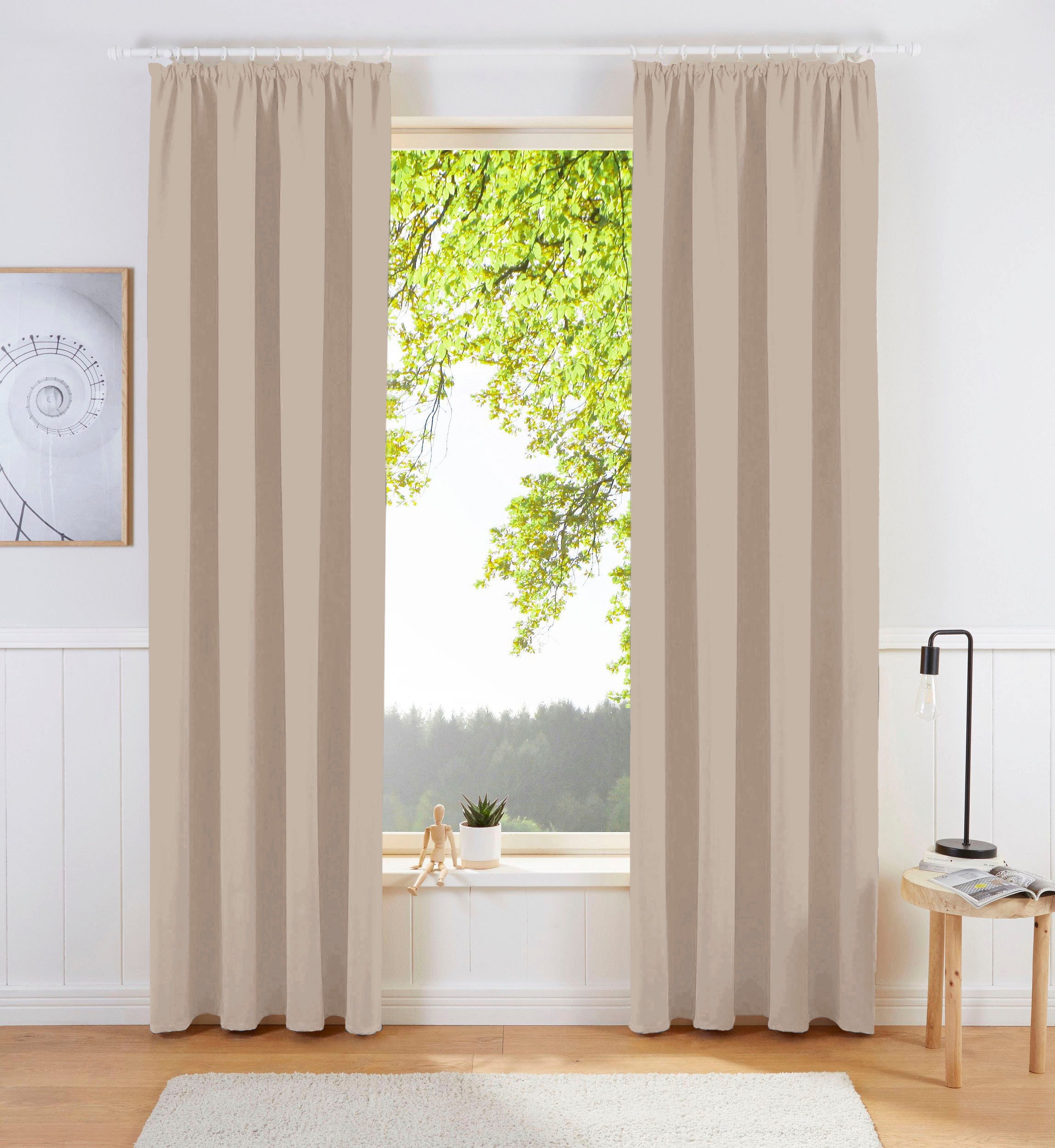 my home Gardine »SOLA«, (2 St.), Breite:130 cm oder 270 cm,1 Schal, einfarbig, Verdunkelung, Überbreite