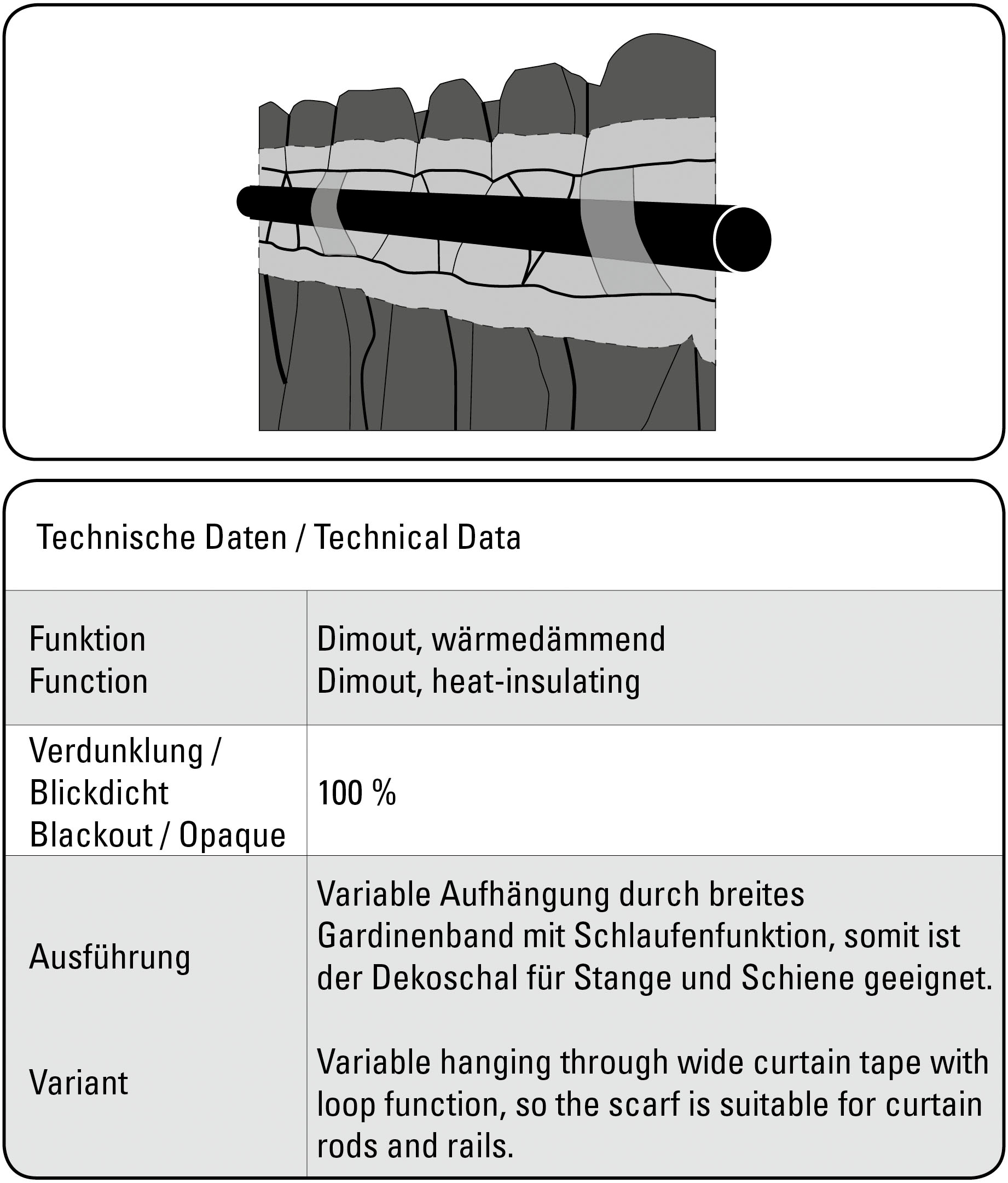 Sehlbach Gardine »Schal Effektgarn Voile« Schlaufen 1 Stk. tlg. mit Gardinenband und verdeckten Schlaufen