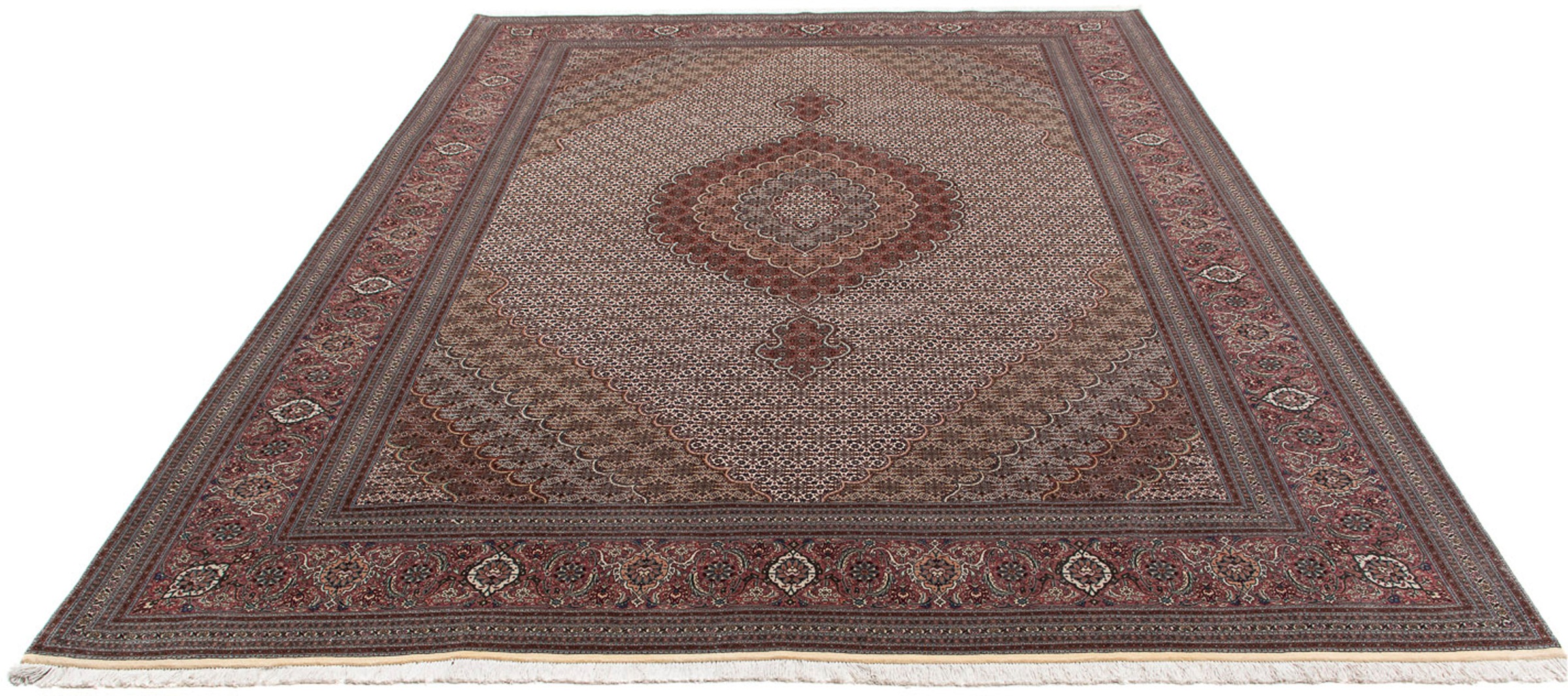 Image of morgenland Orientteppich »Perser - Täbriz - Royal - 348 x 253 cm - hellbraun«, rechteckig, 7 mm Höhe, Wohnzimmer, Handgeknüpft, Einzelstück mit Zertifikat bei Ackermann Versand Schweiz