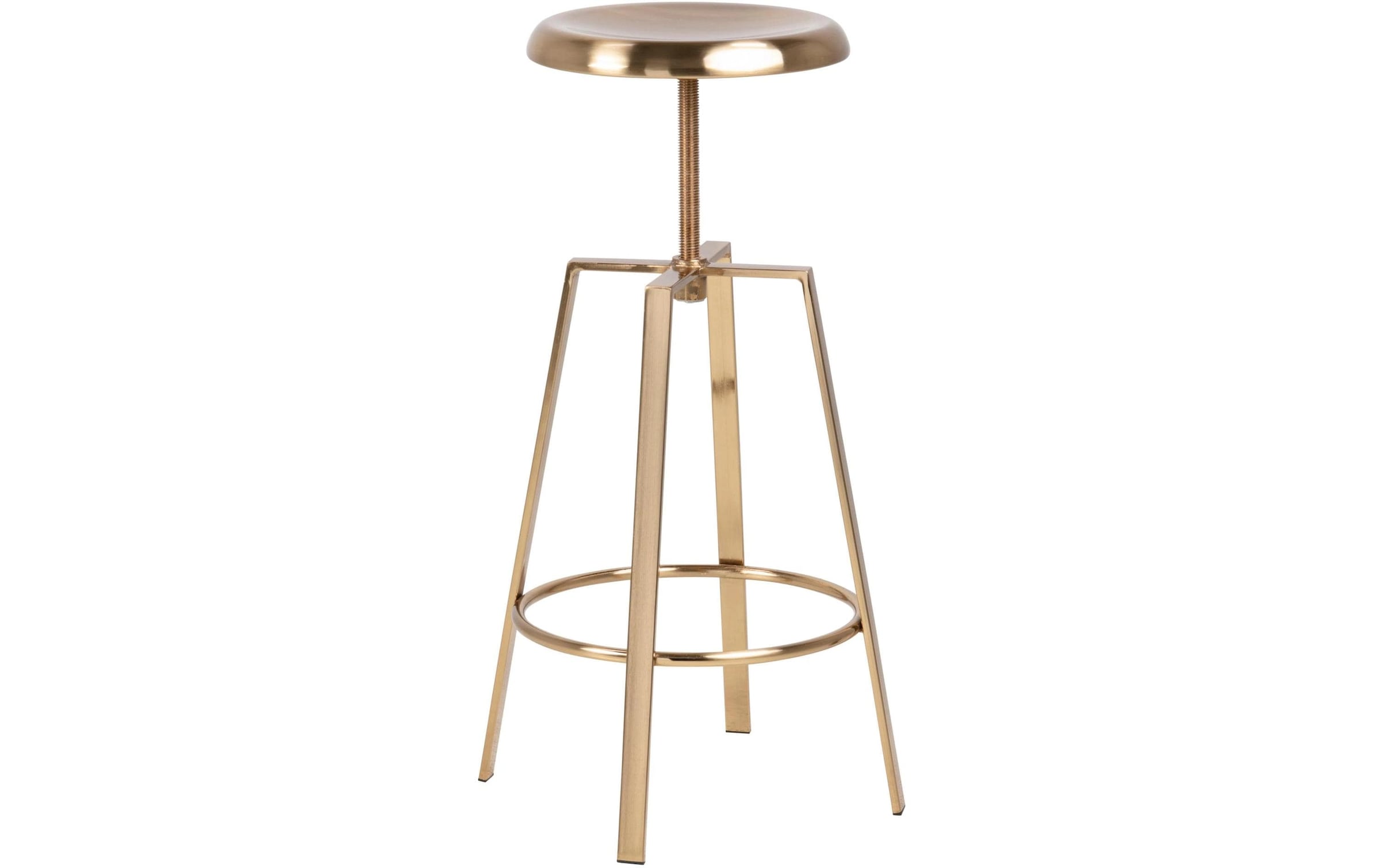 AC Design Tabouret de bar »Goose 41 x 87 cm« Barhocker ohne Rückenlehne aus gold-gebürstetem Stahl