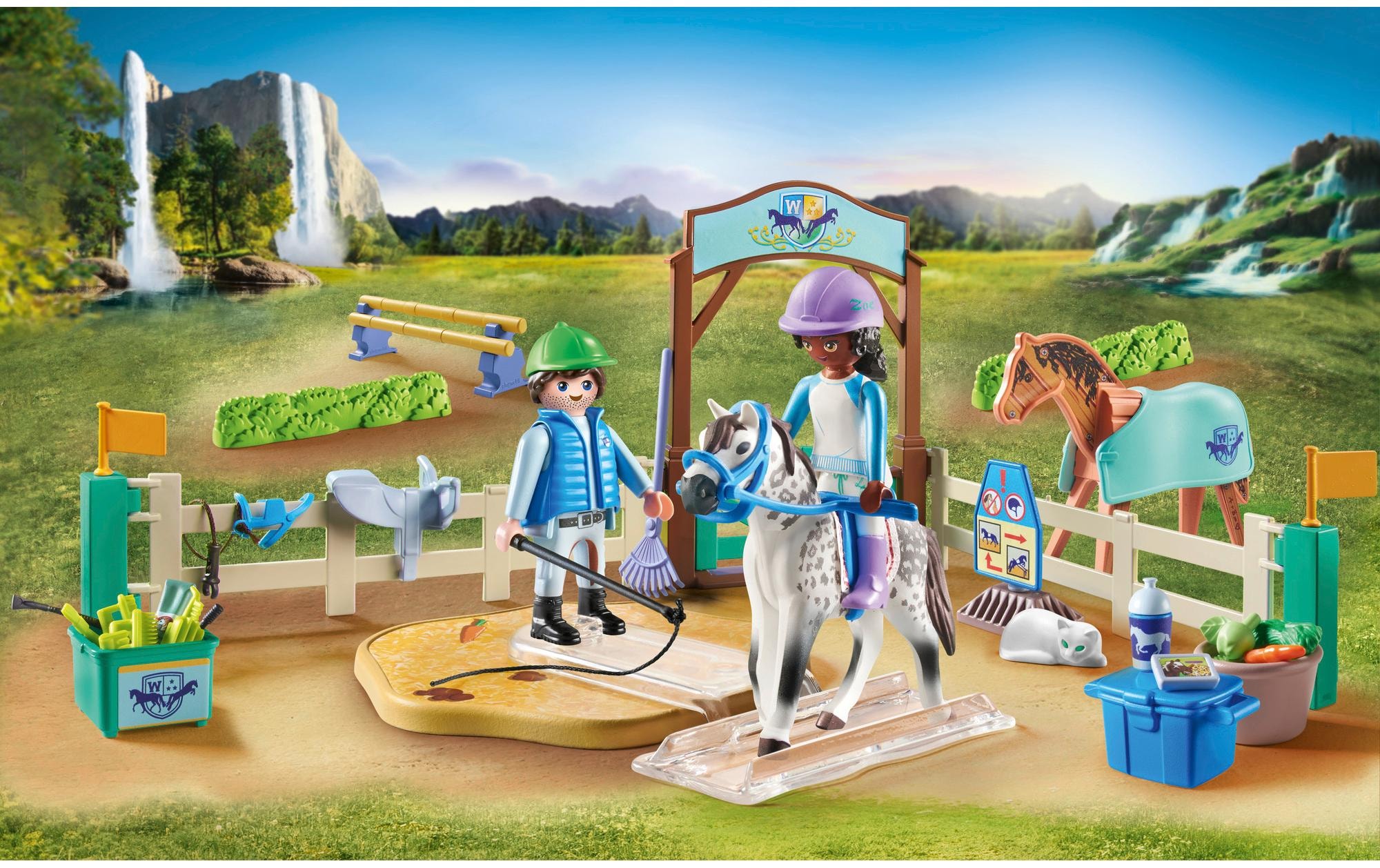Playmobil® Spielbausteine »Horses of Waterfall Moderne Reitschule 71637«, (67 St.)