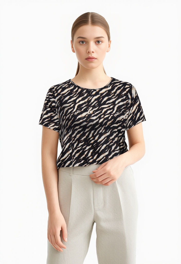 Image of ONLY CARMAKOMA Shirtbluse "CARVICA SS TOP WVN NOOS" Materialmix, regular fit
