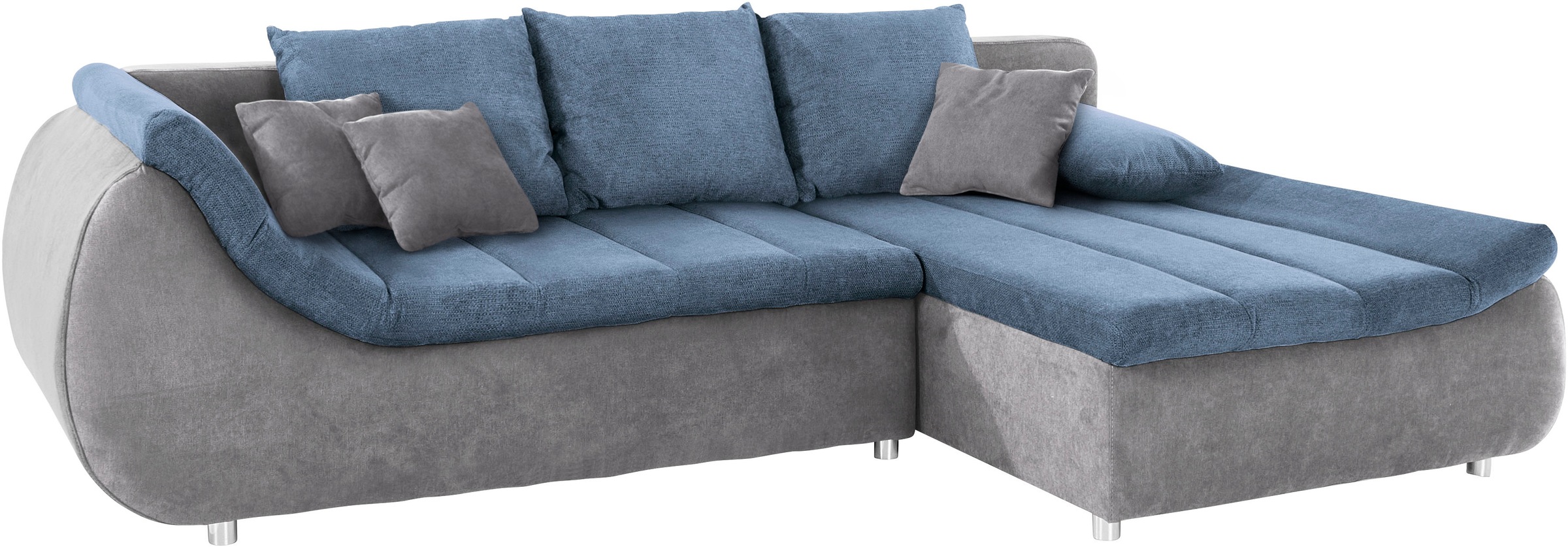 INOSIGN Ecksofa »Imola, elegant und modern, aktuelle Steppung im Sitz, bequem, L-Form«, frei im Raum stellbar, wahlweise mit Bettfunktion und Bettkasten