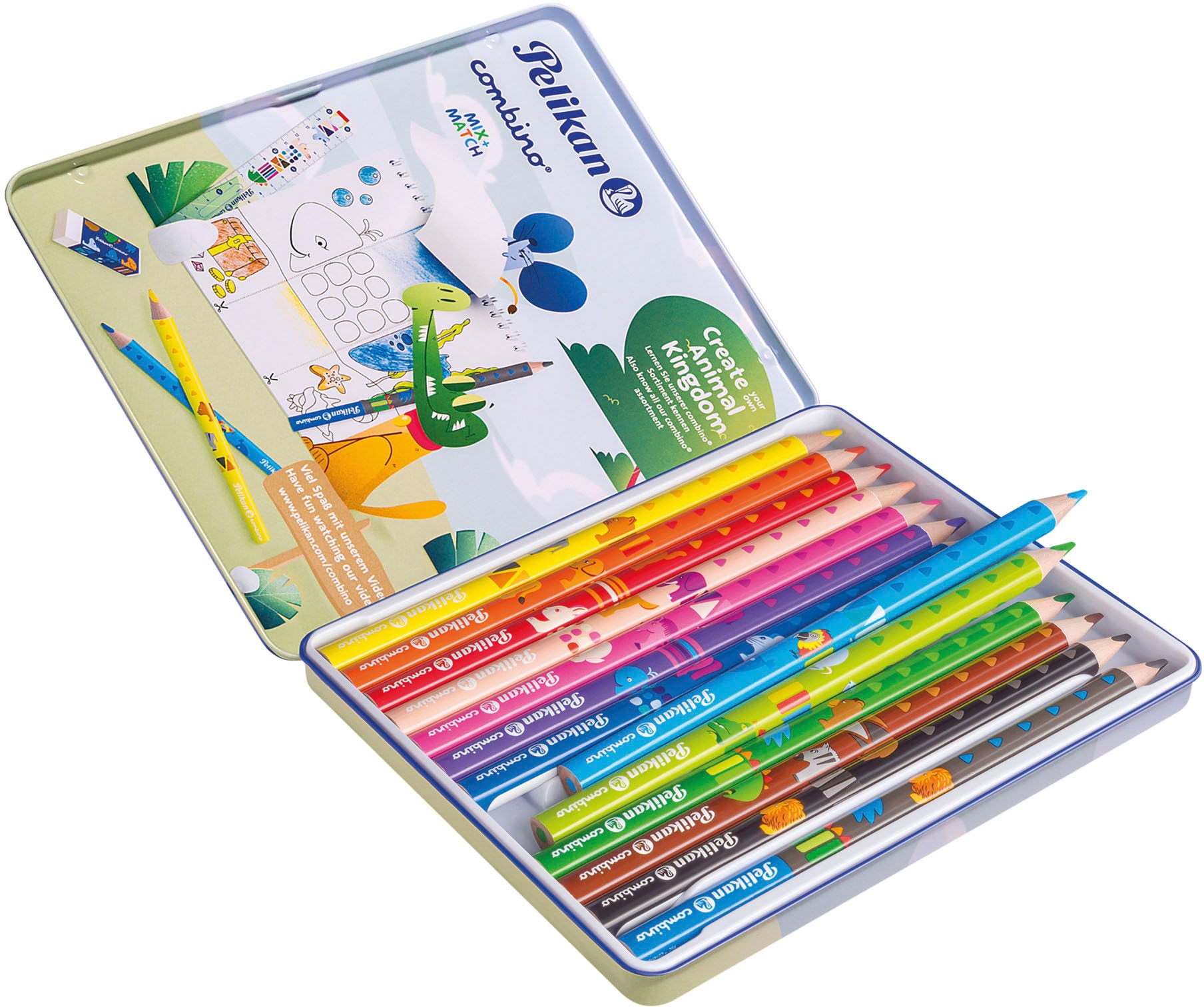 Pelikan Buntstift »Combino, 12 Buntstifte +1 Bleistift im Metalletui«, FSC® - schützt Wald - weltweit