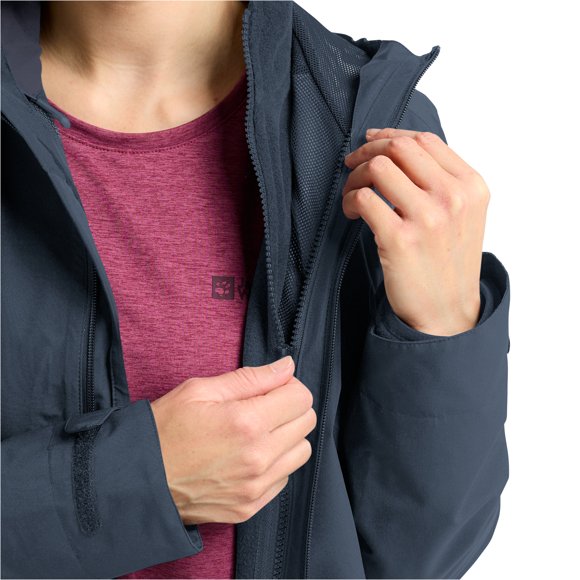Jack Wolfskin 3-in-1-Funktionsjacke »MOONRISE 3IN1 JKT W«, mit Kapuze, mit wasserabweisenden Reissverschlüssen
