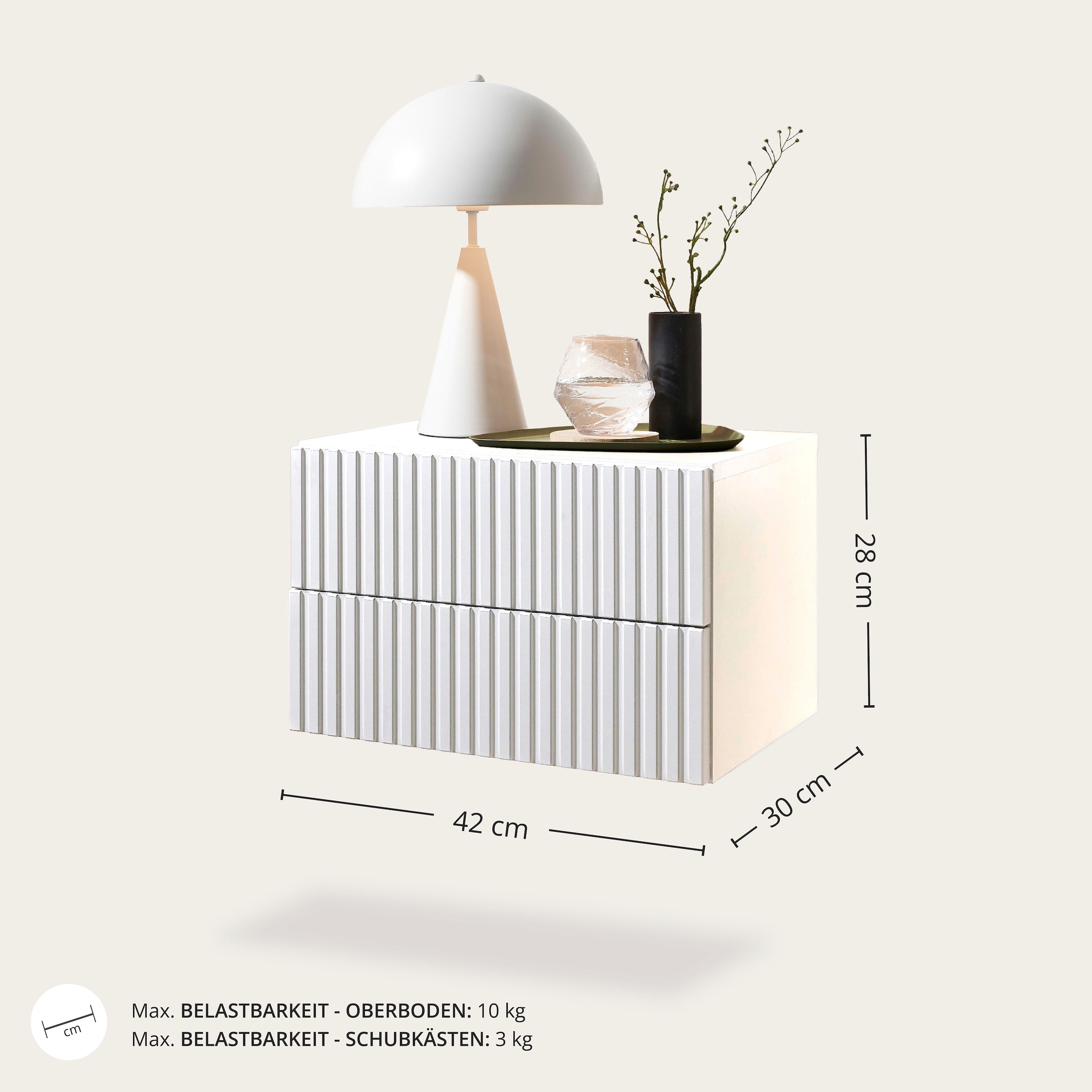 Schlafkontor Nachtkommode »Taboni Nachttisch, Nachtkonsole mit Push-to-open« Wandmontage