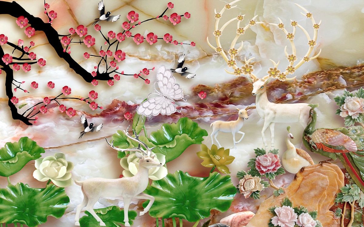 Papermoon Papier peint photo »Muster mit Blumen«