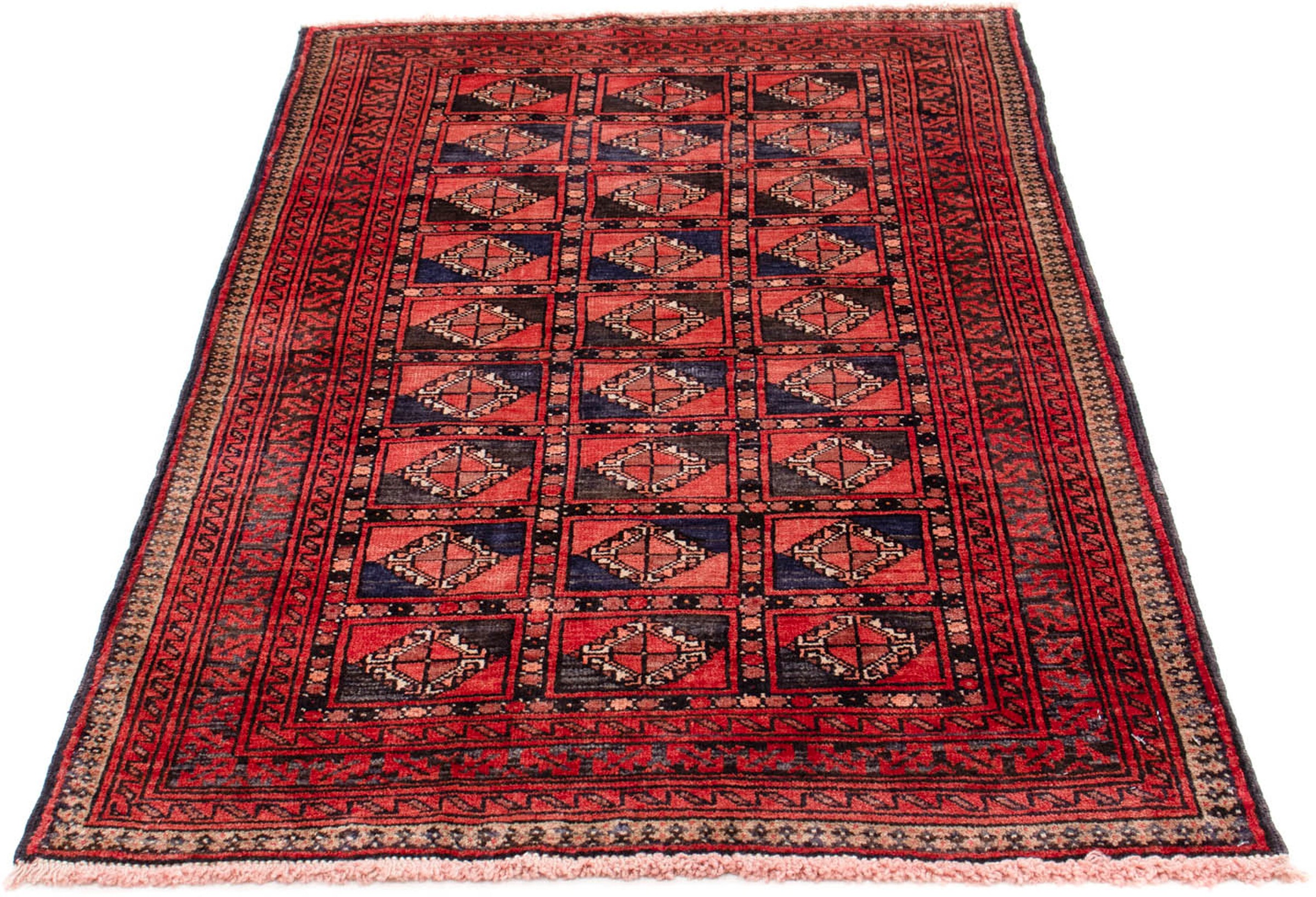 Image of morgenland Orientteppich »Belutsch - 151 x 91 cm - hellrot«, rechteckig, 8 mm Höhe, Wohnzimmer, Handgeknüpft, Einzelstück mit Zertifikat bei Ackermann Versand Schweiz