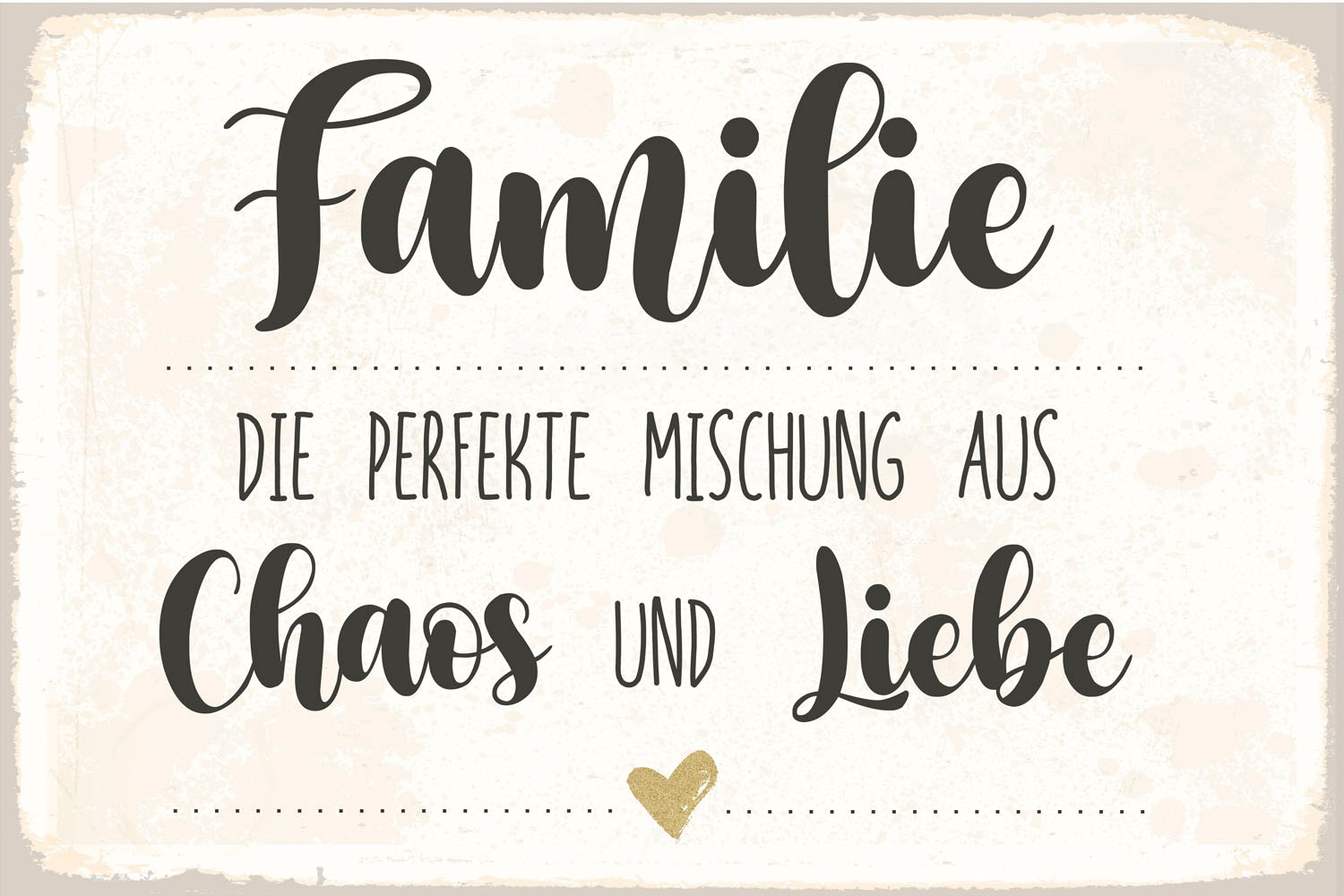 Image of queence Metallbild "Familie" Herzen Schriftzug Sprüche Sprüche & Texte 1 Stk. tlg. Stahlschild, Blechschild, Sprüche, Texte, Familie, Liebe