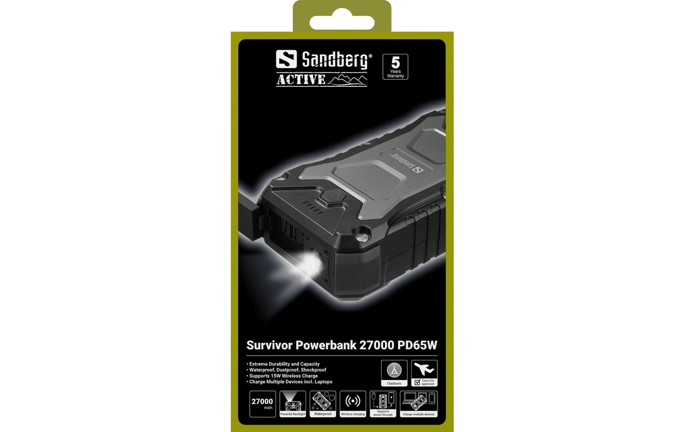 Sandberg Powerbank »Survivor 27000 mAh« Wireless Charger